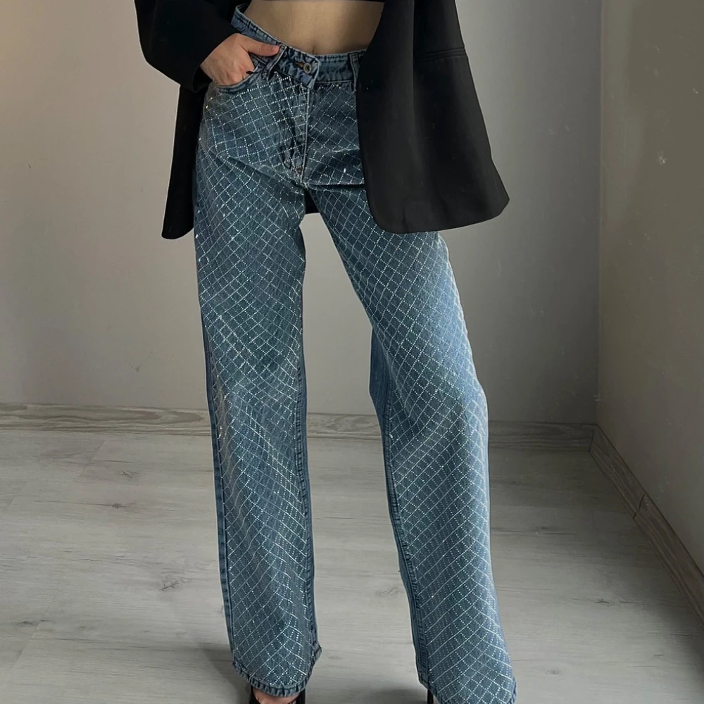 Taşlı Salaş Jean Pantolon