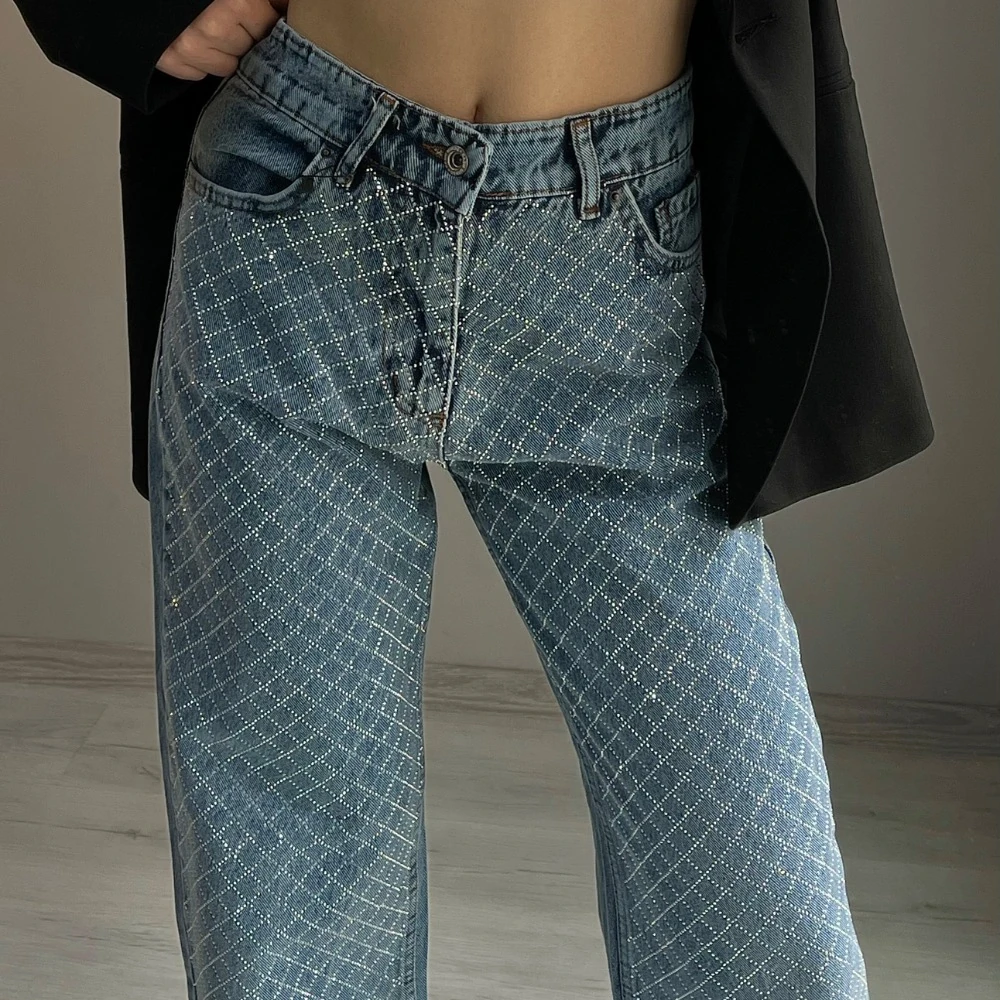 Taşlı Salaş Jean Pantolon