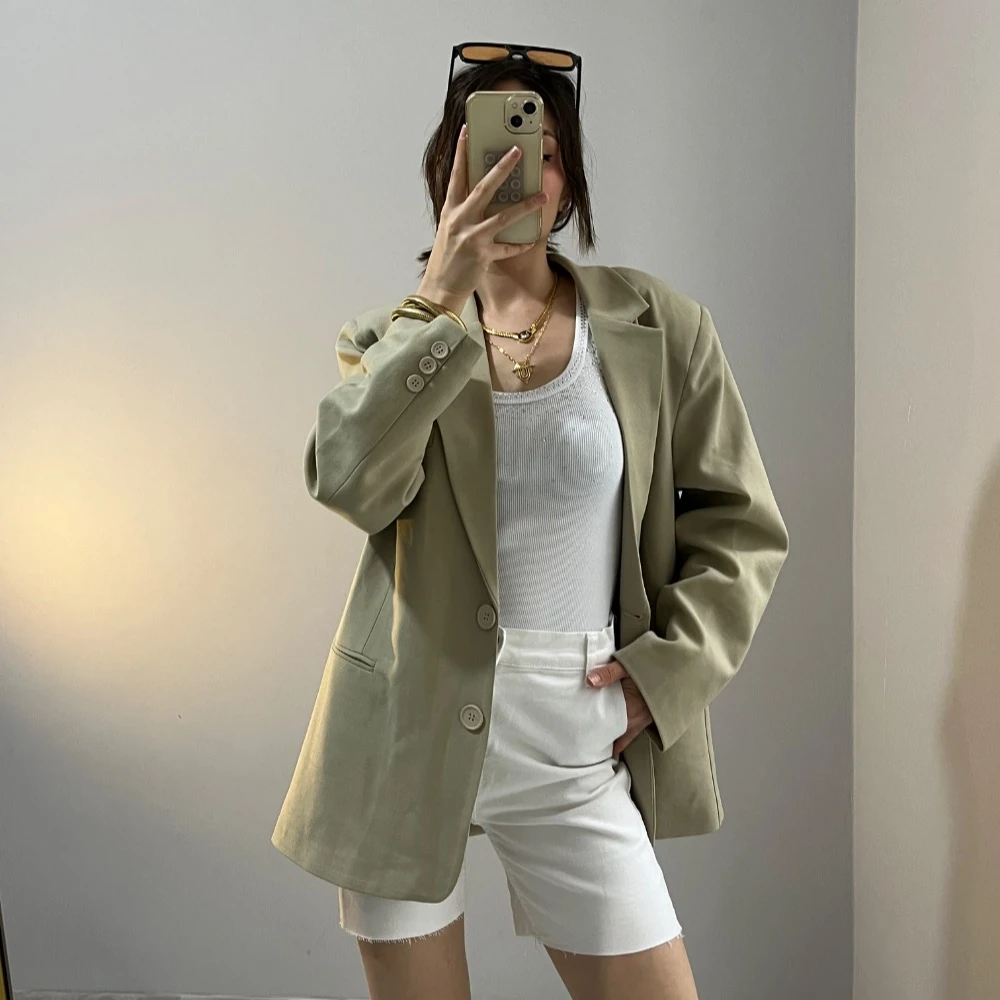 Oversize Blazer Ceket - Pastel Çağla Yeşili