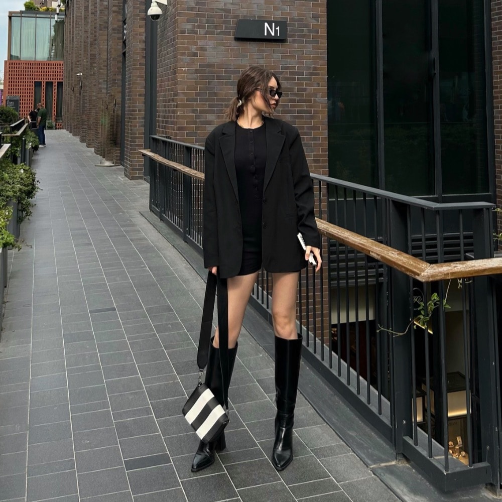 Oversize Blazer Ceket - Siyah
