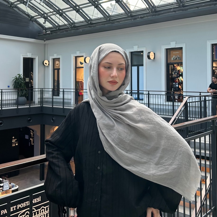 Dubai Pamuk Şal- Açık Gri