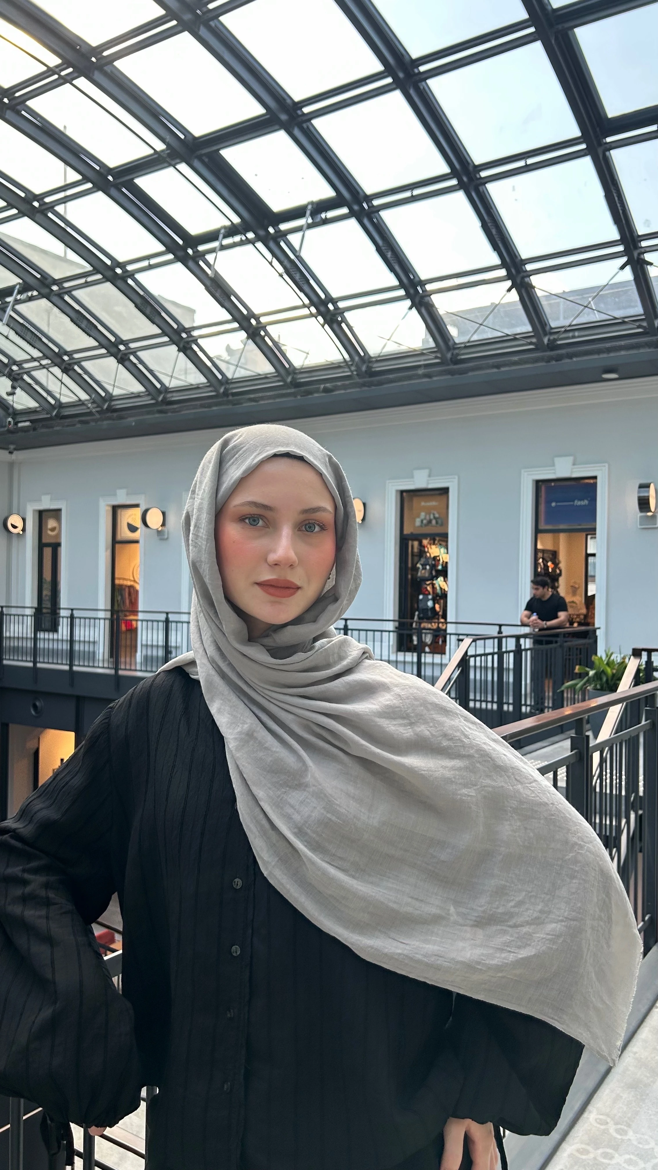 Dubai Pamuk Şal-Açık Gri