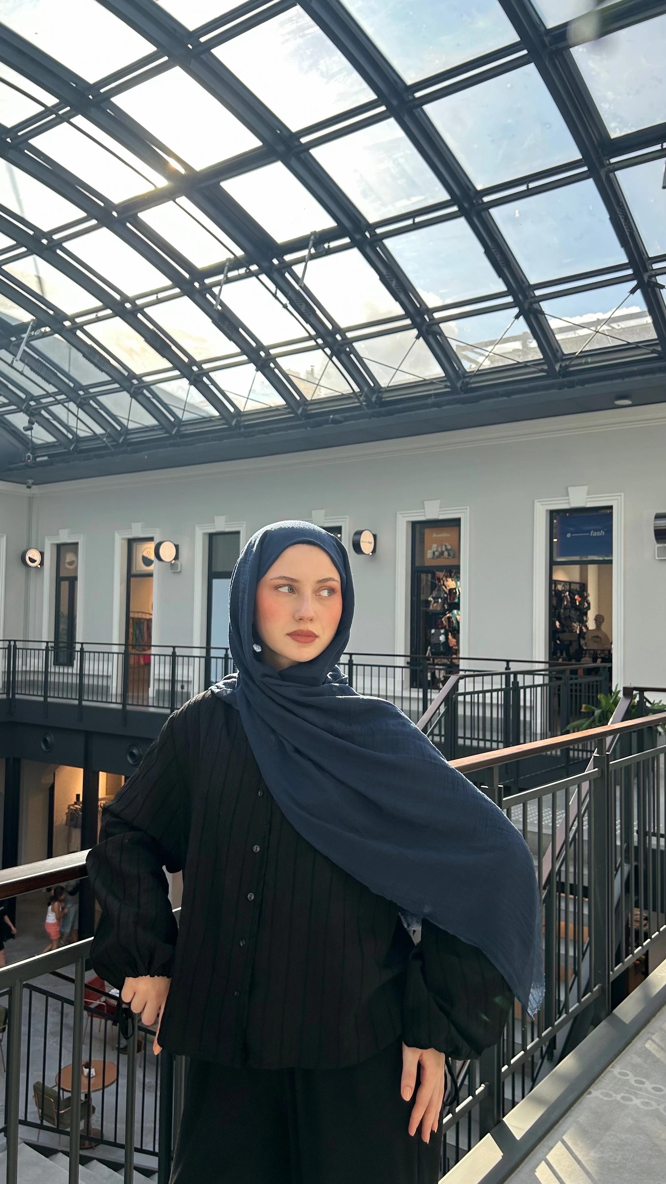 Dubai Pamuk Şal-Lacivert