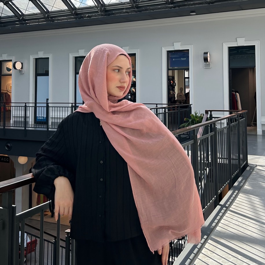 Dubai Pamuk Şal- Pudra Pembe
