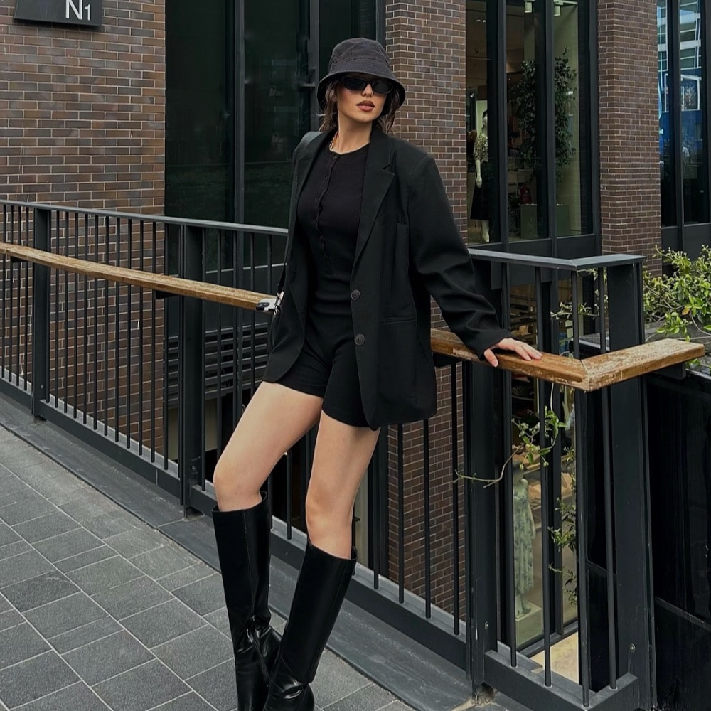 Oversize Blazer Ceket - Siyah