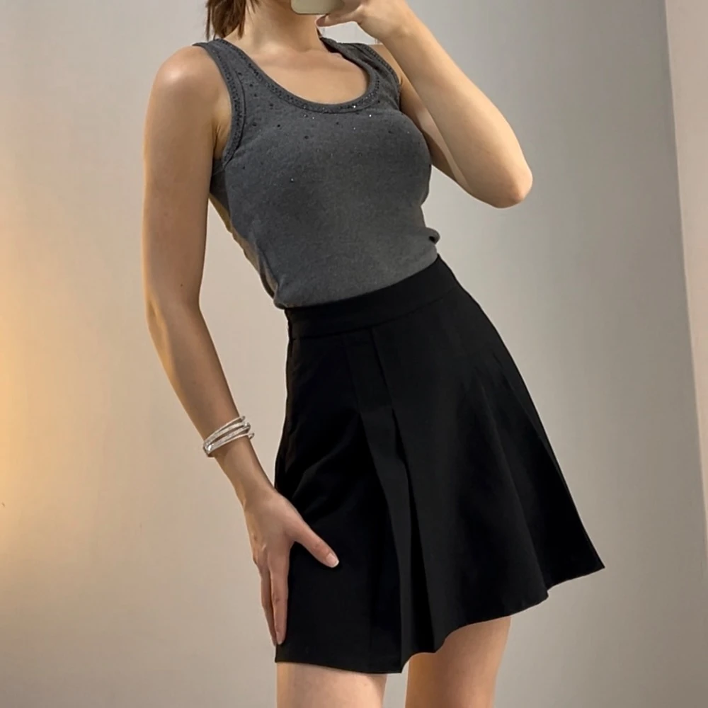 Fermuarlı Etek - Siyah