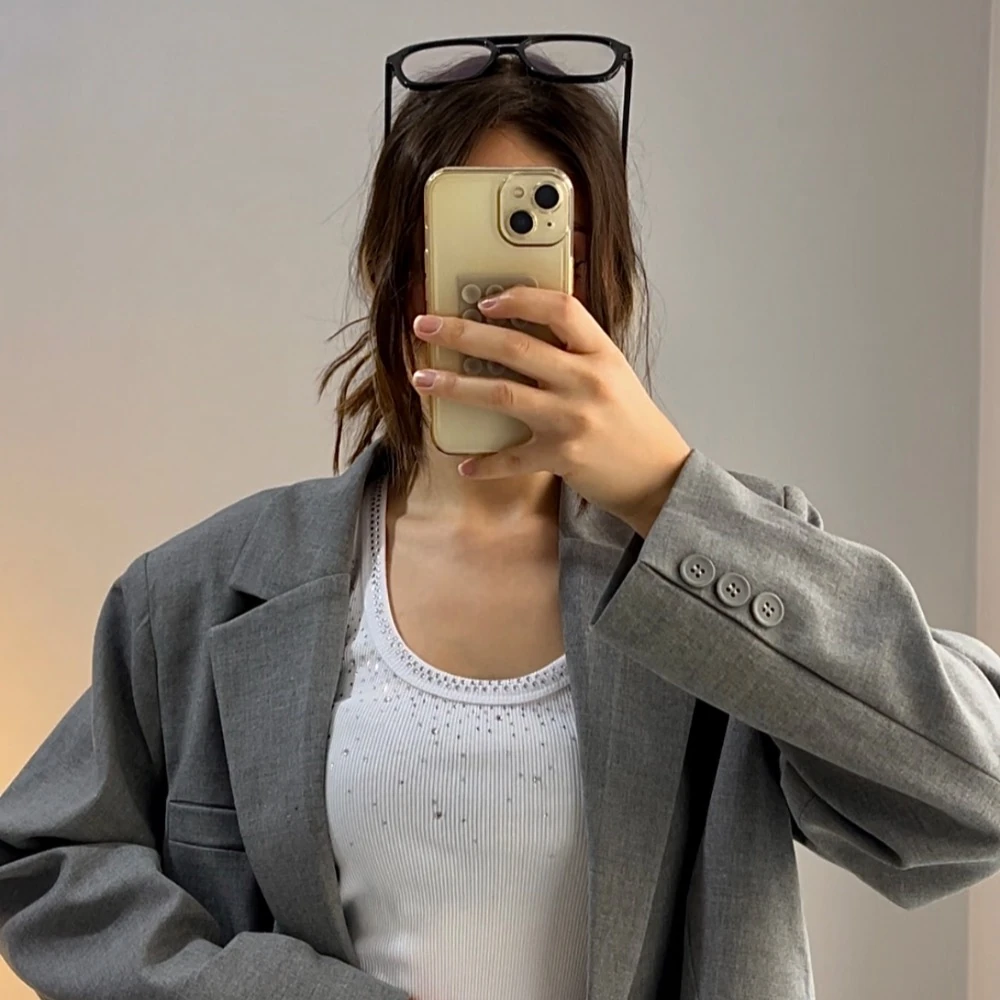 Dağınık Taşlı Atlet - Beyaz