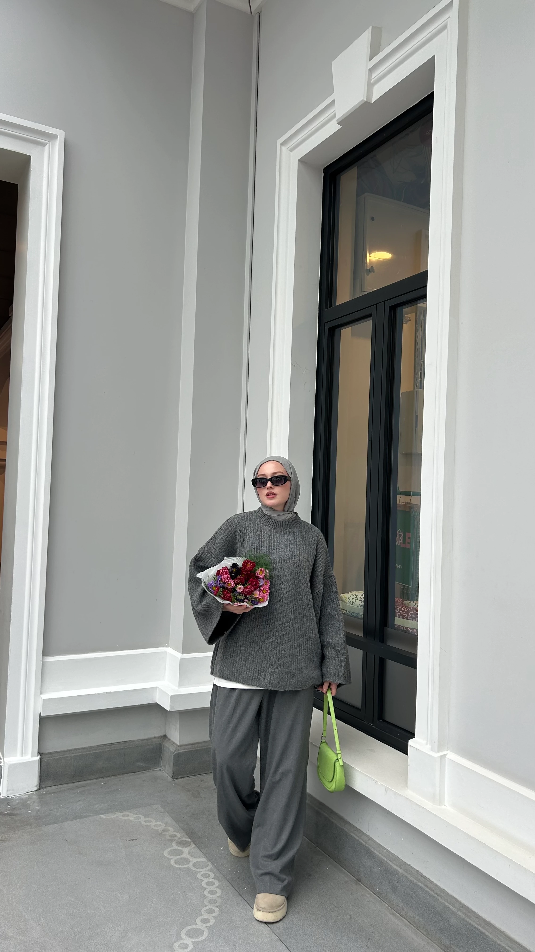 Gri Palazzo Pantolon