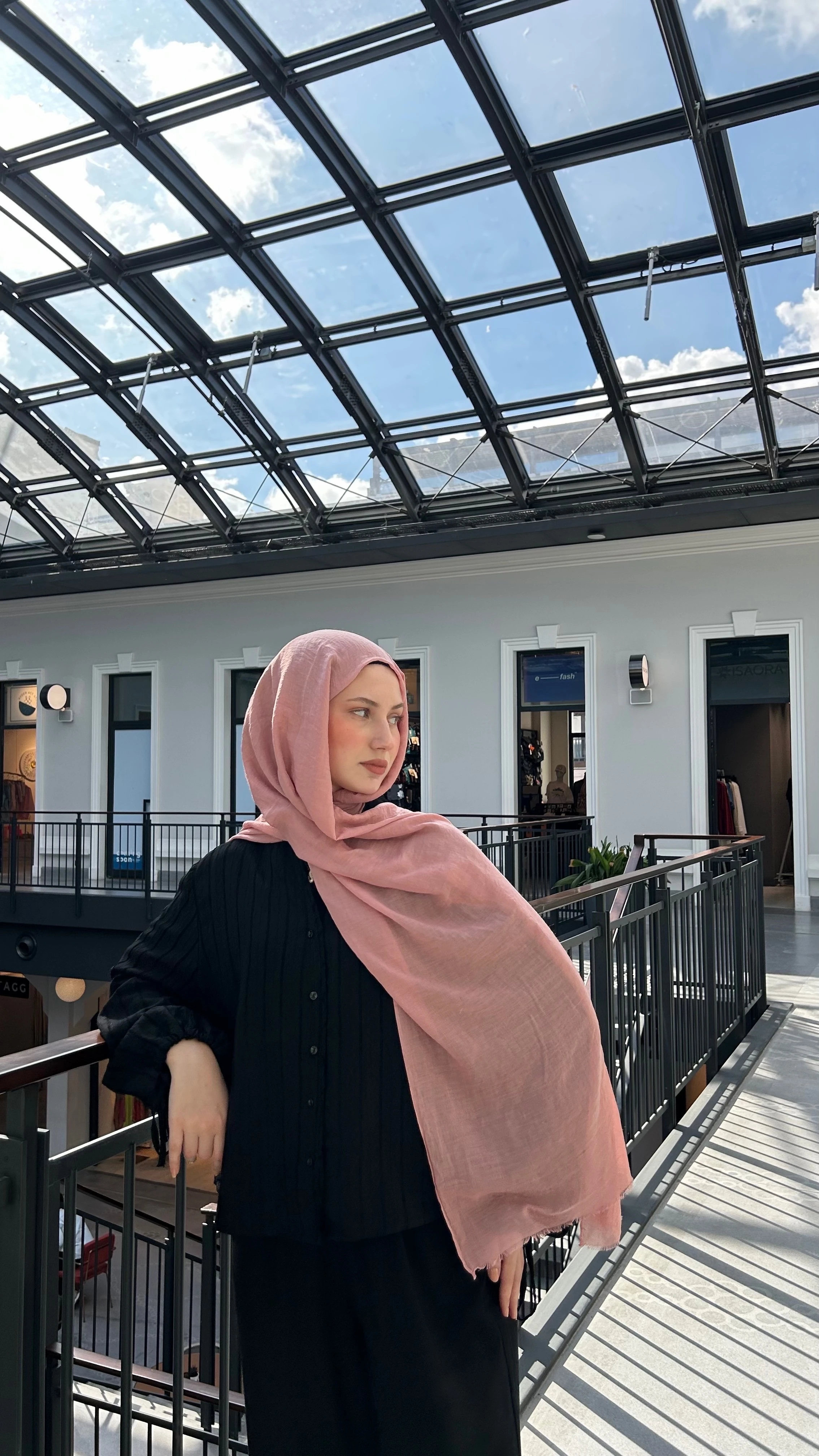 Dubai Pamuk Şal-Pudra Pembe