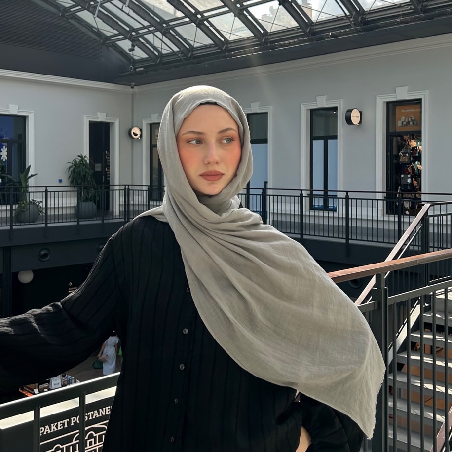 Dubai Pamuk Şal- Açık Gri