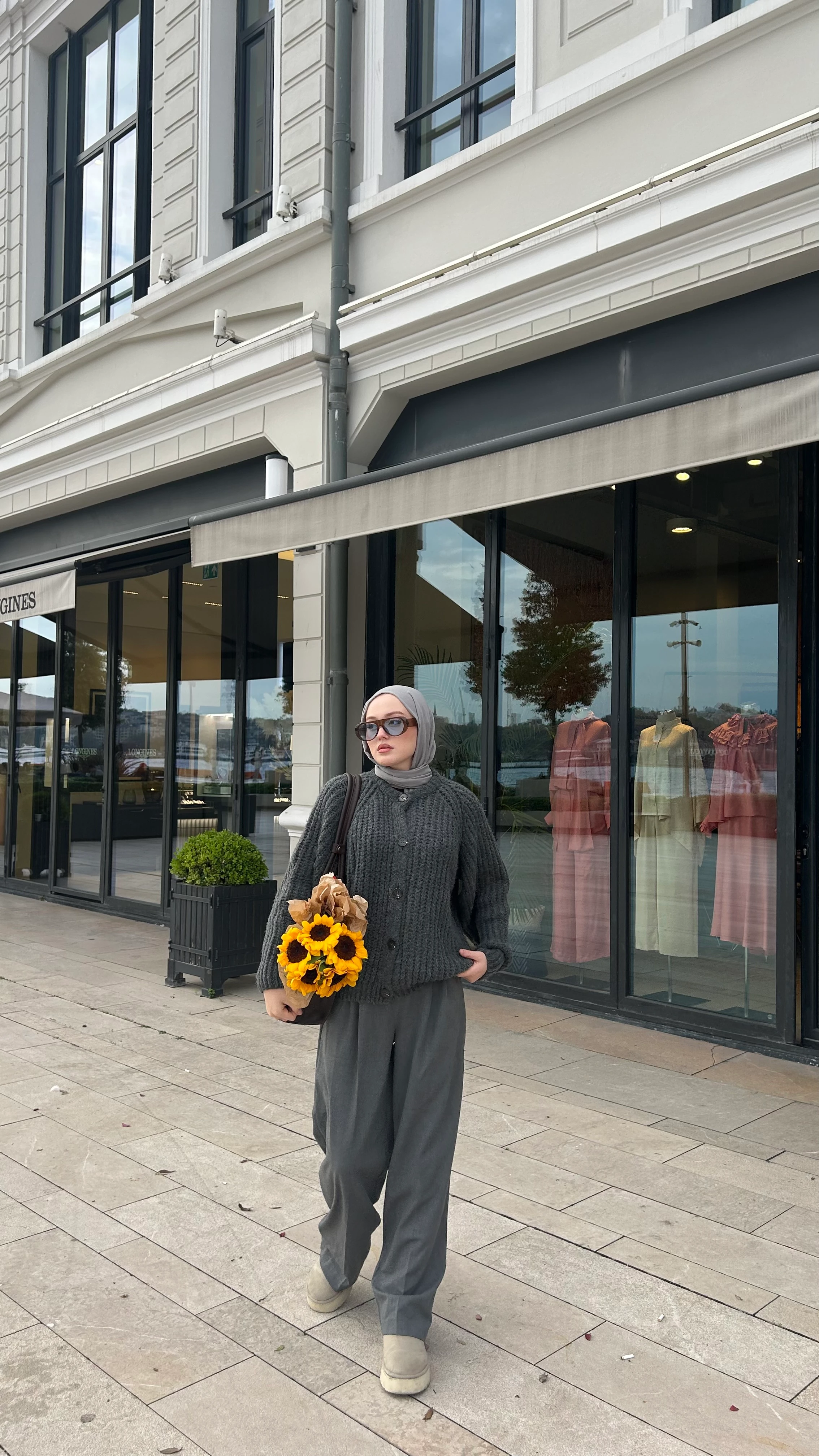 Düğmeli Selanik Örgü Antrasit Hırka 