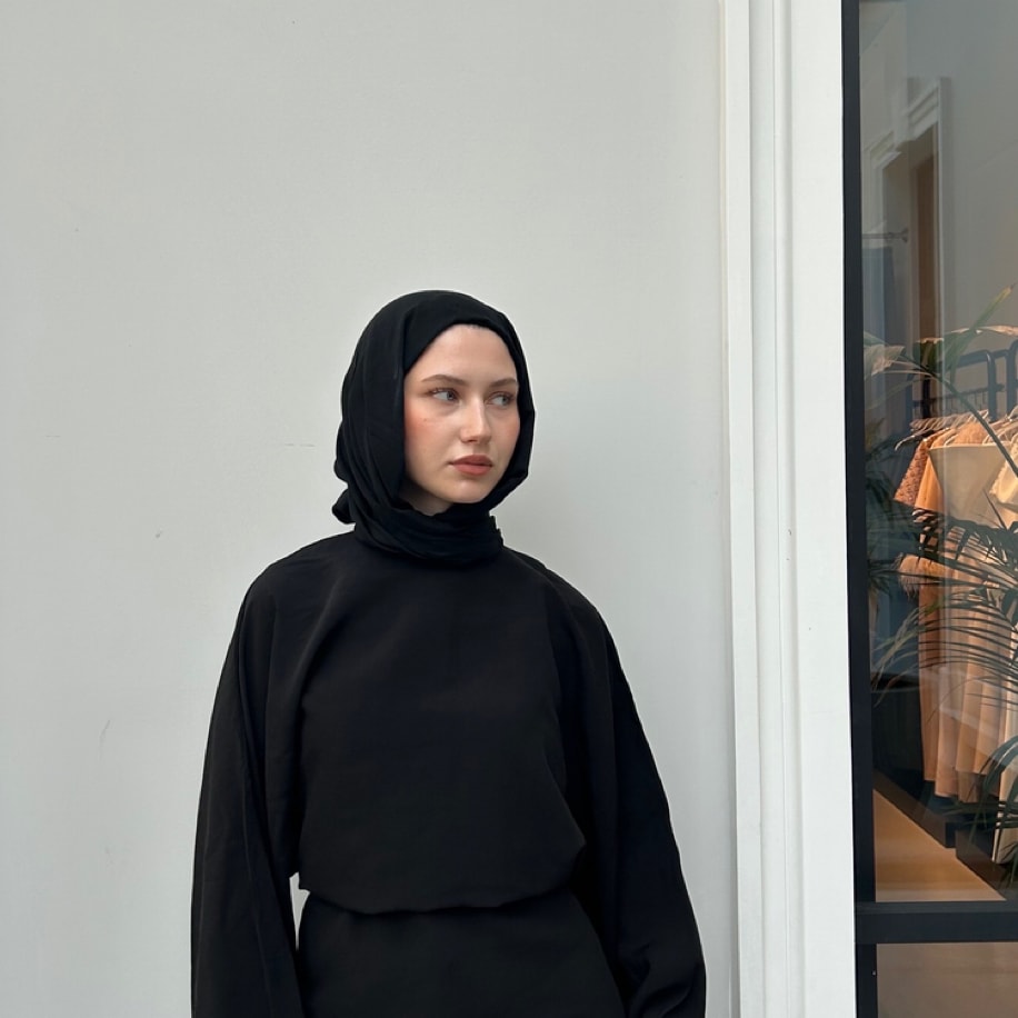 Dubai Pamuk Şal- Siyah