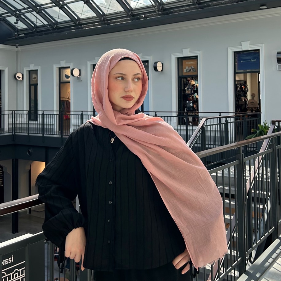Dubai Pamuk Şal- Pudra Pembe
