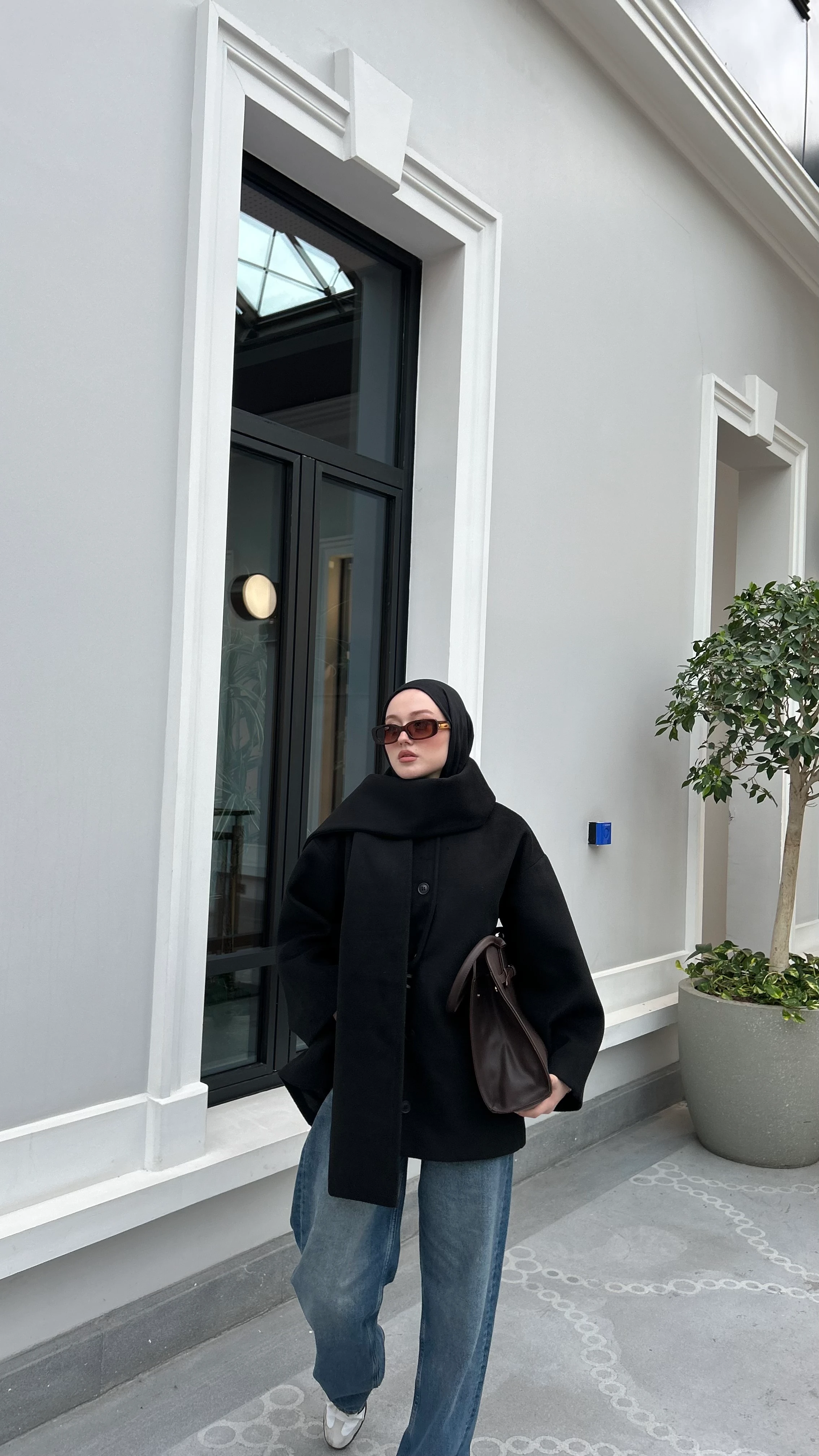 Atkılı Kaşe Kaban- Siyah