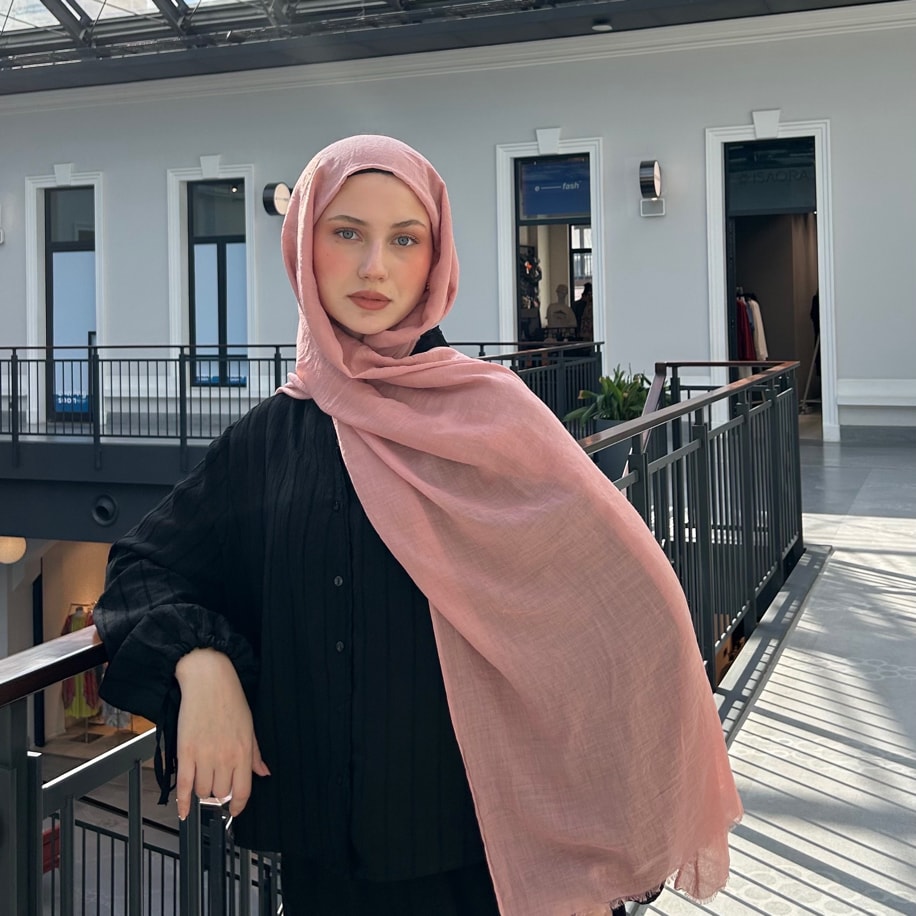Dubai Pamuk Şal- Pudra Pembe