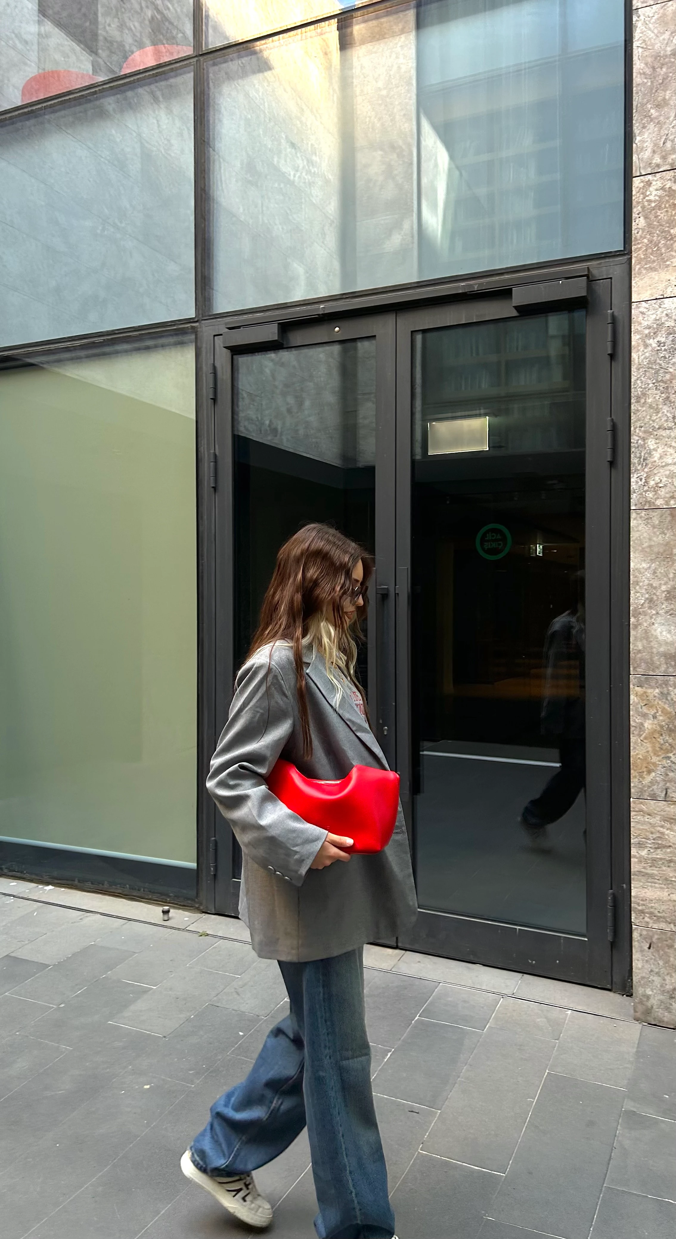 Oversize Blazer Ceket - Gri