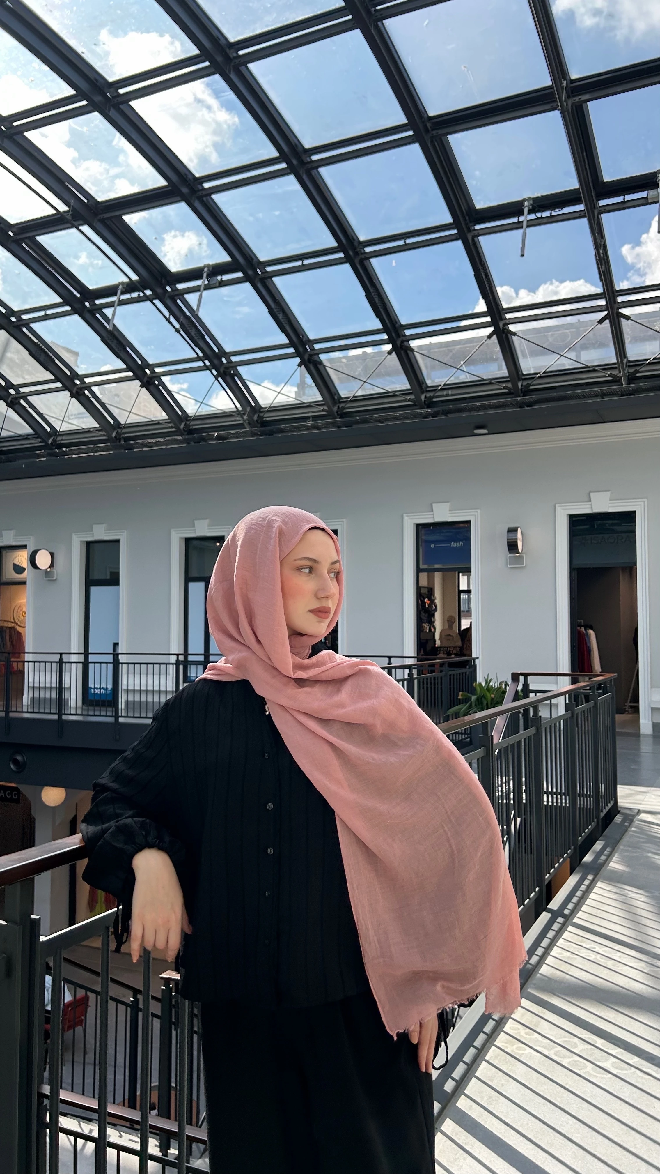 Dubai Pamuk Şal-Pudra Pembe