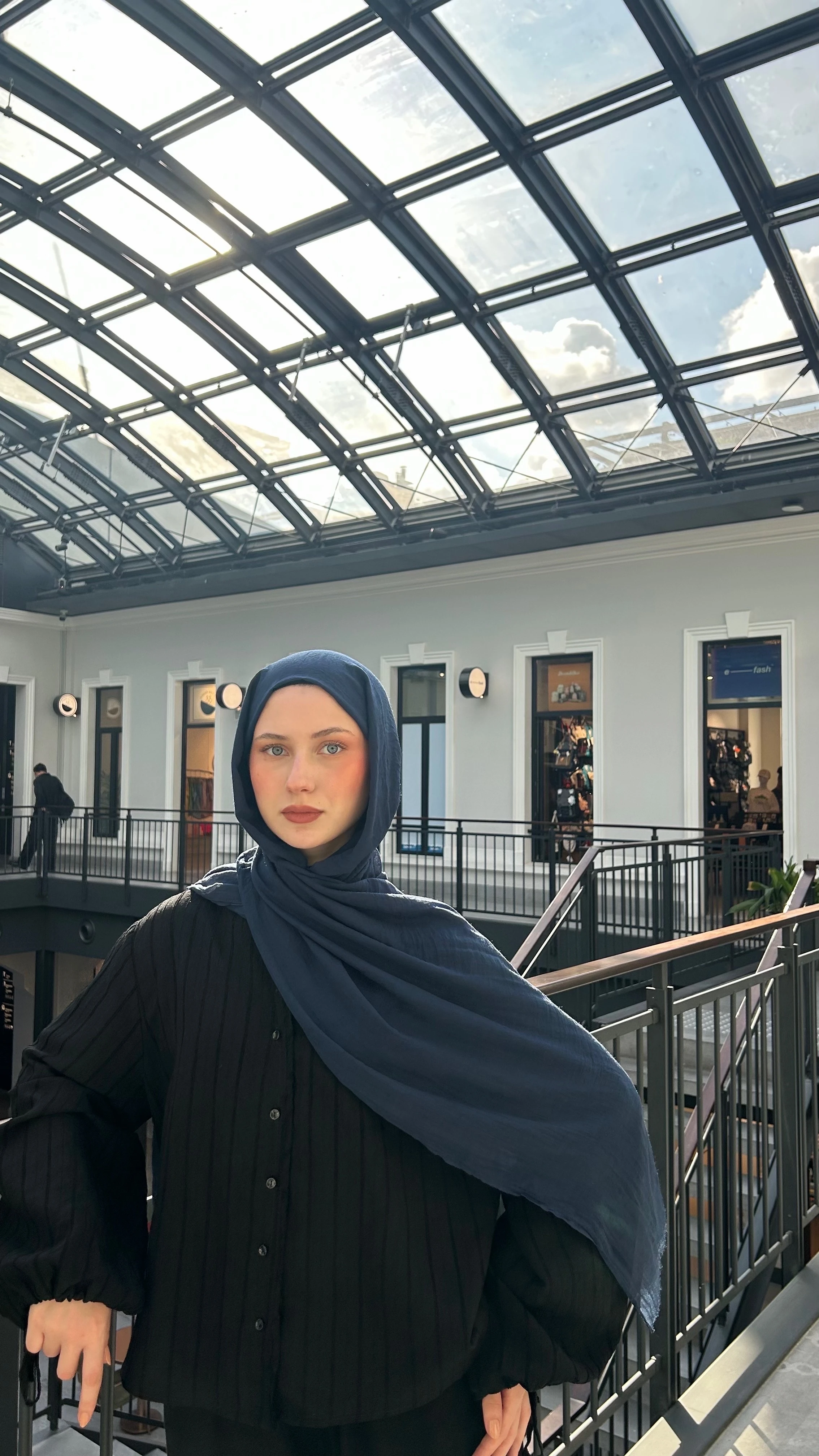 Dubai Pamuk Şal-Lacivert