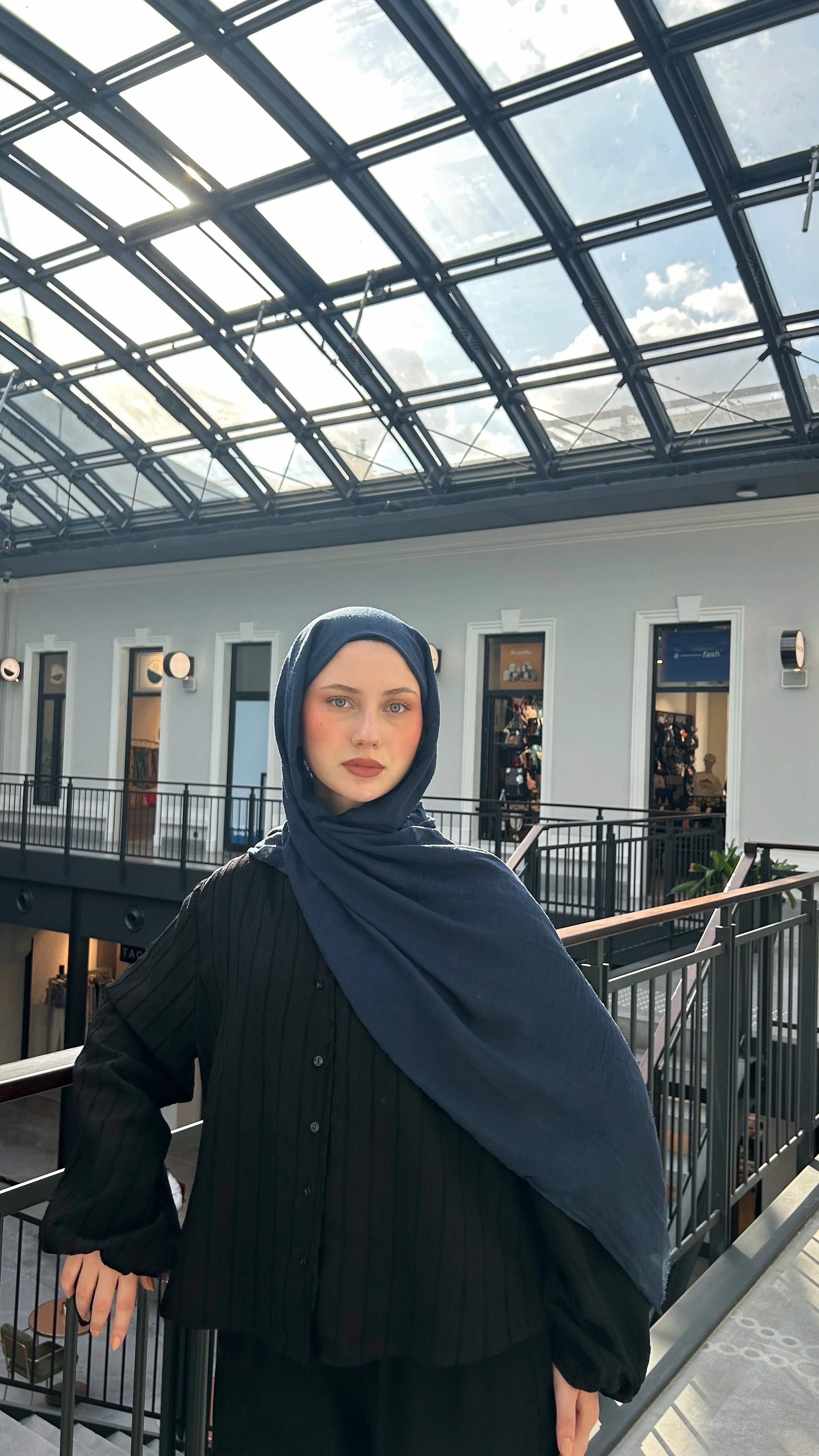 Dubai Pamuk Şal-Lacivert