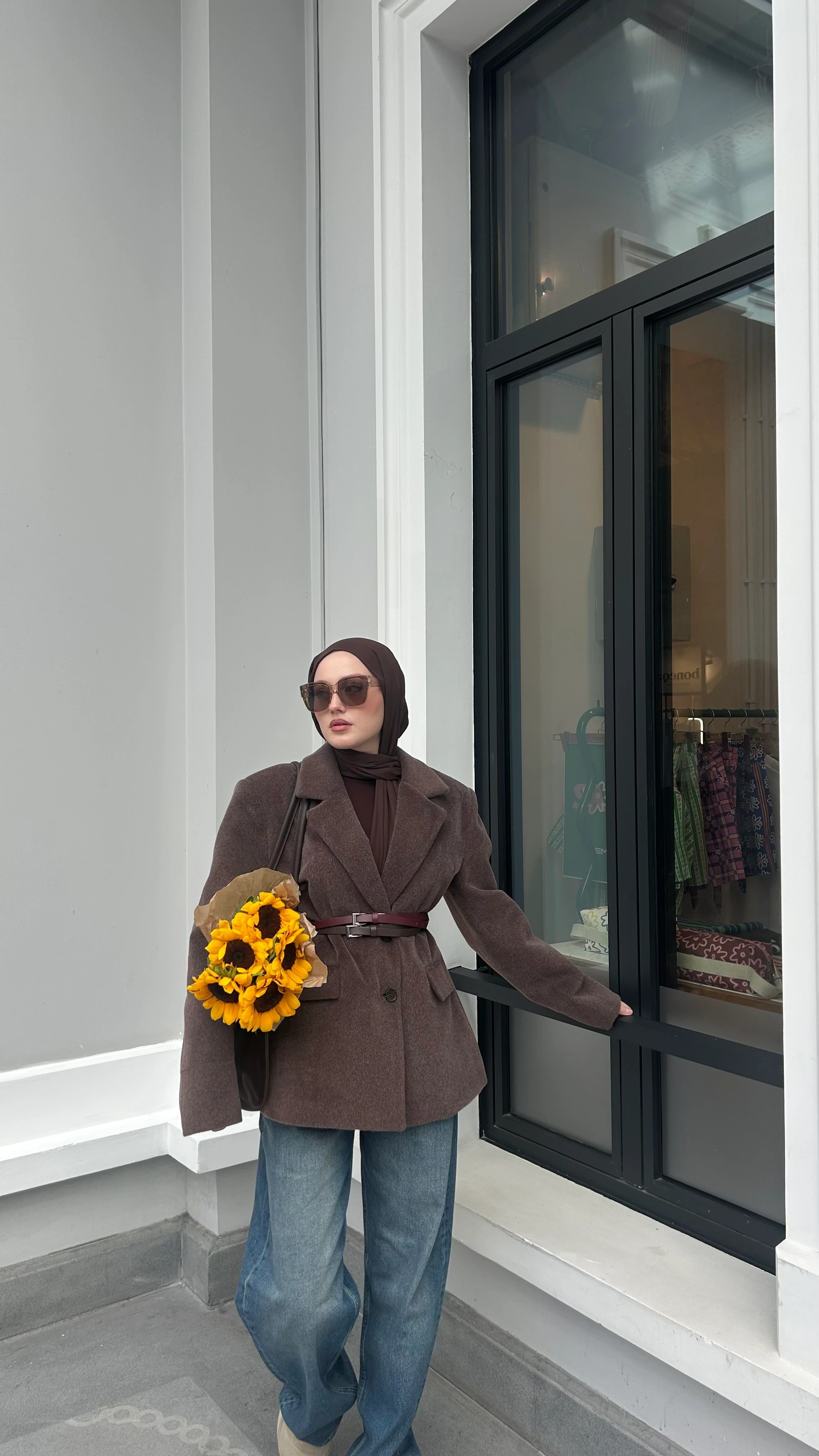 Kaela Bel Oturmalı Kahverengi Blazer