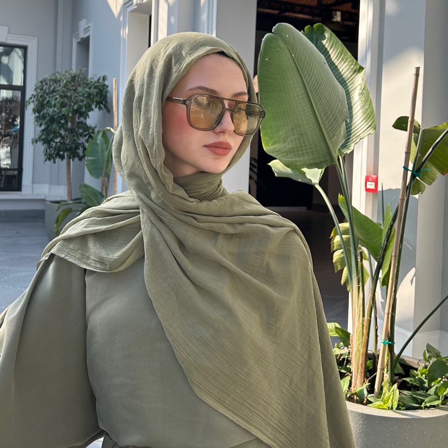 Dubai Pamuk Şal- Haki