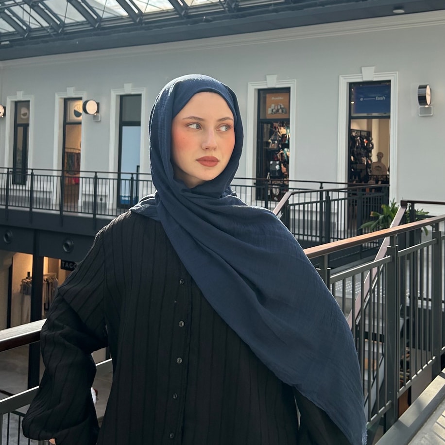 Dubai Pamuk Şal- Lacivert