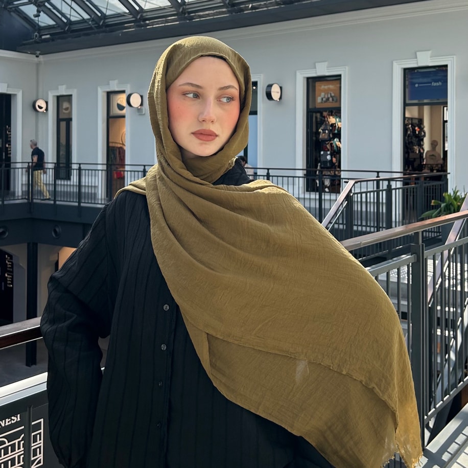 Dubai Pamuk Şal- Koyu Bronz