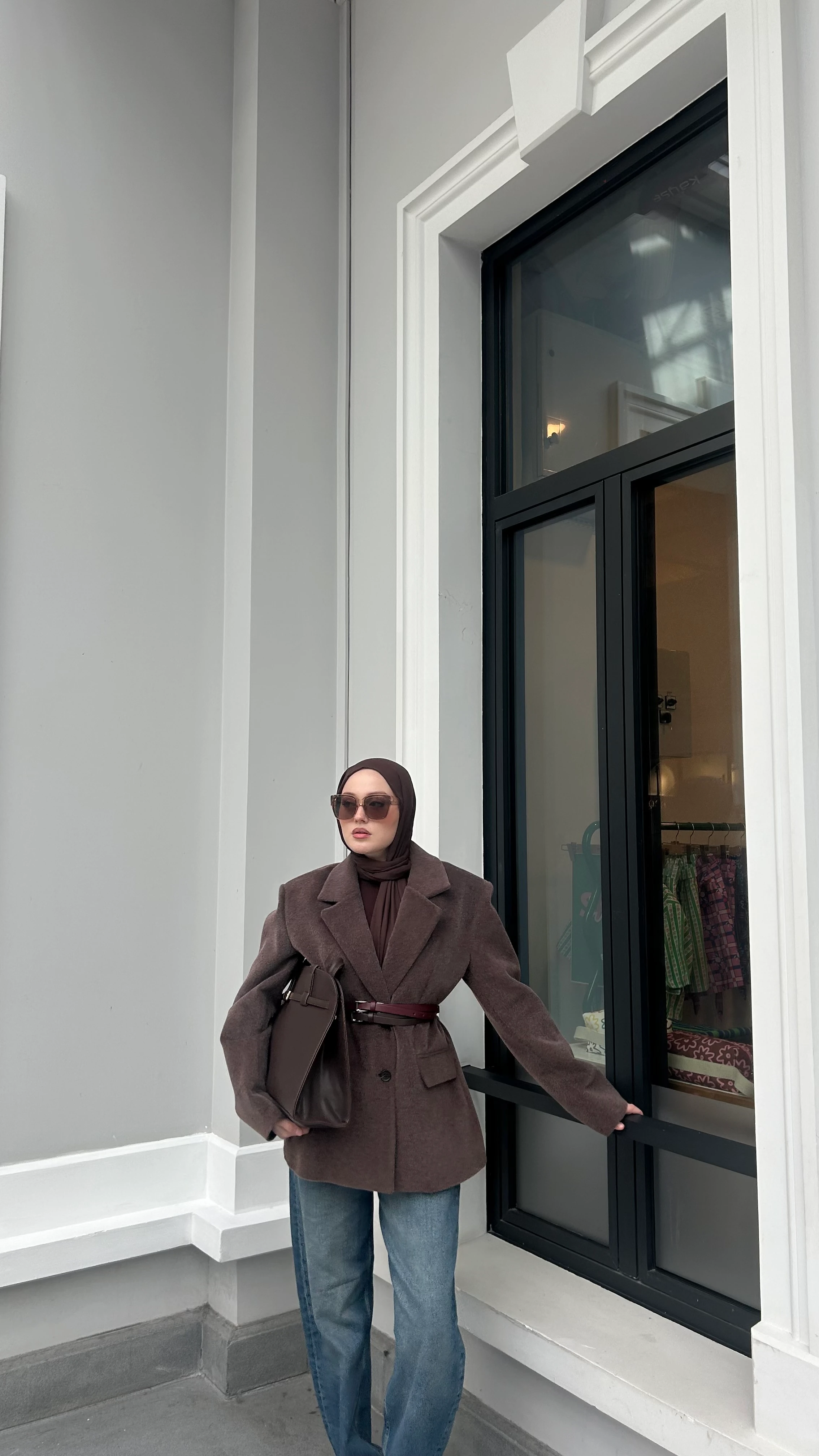 Kaela Bel Oturmalı Kahverengi Blazer