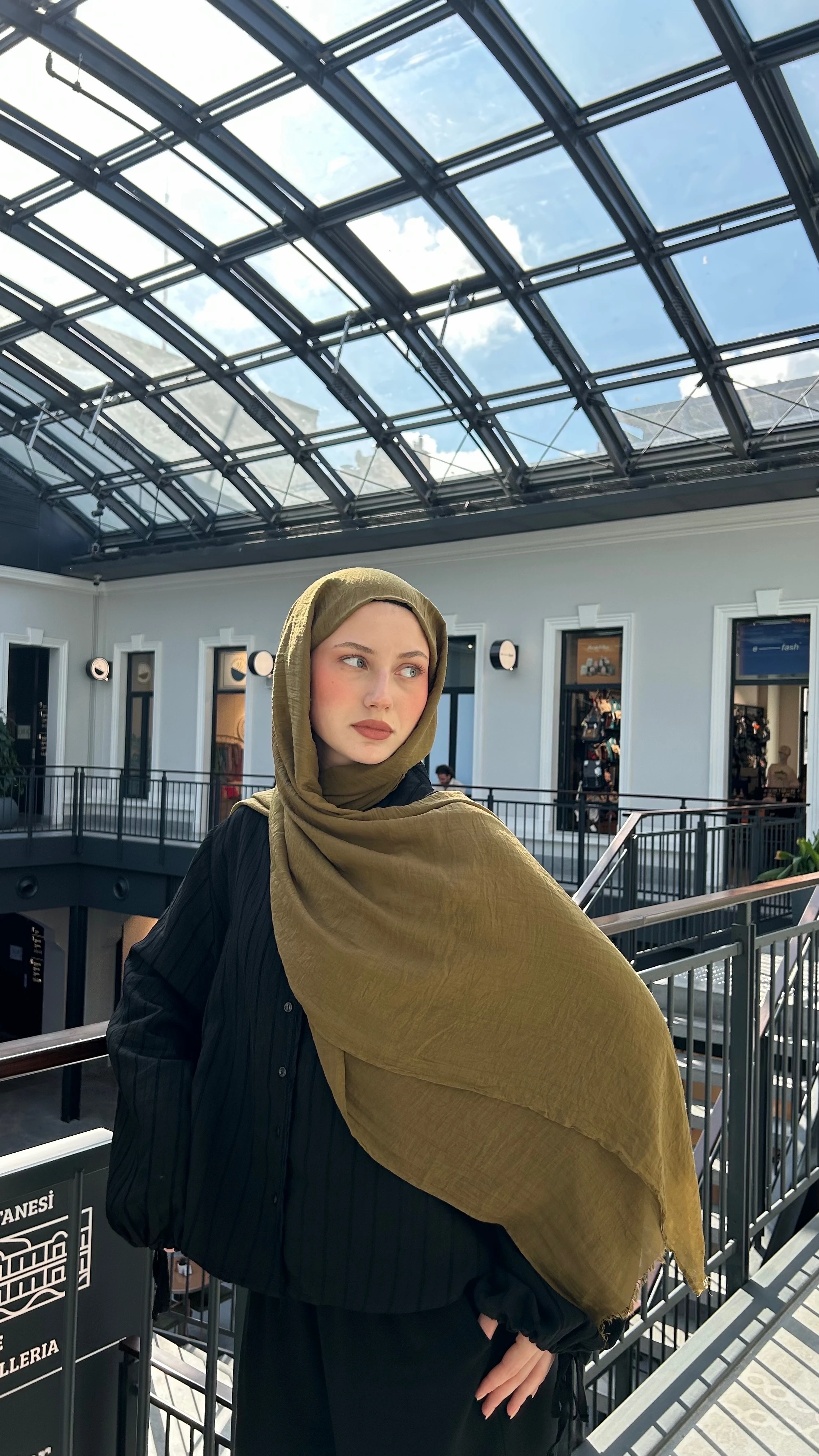 Dubai Pamuk Şal-Koyu Bronz