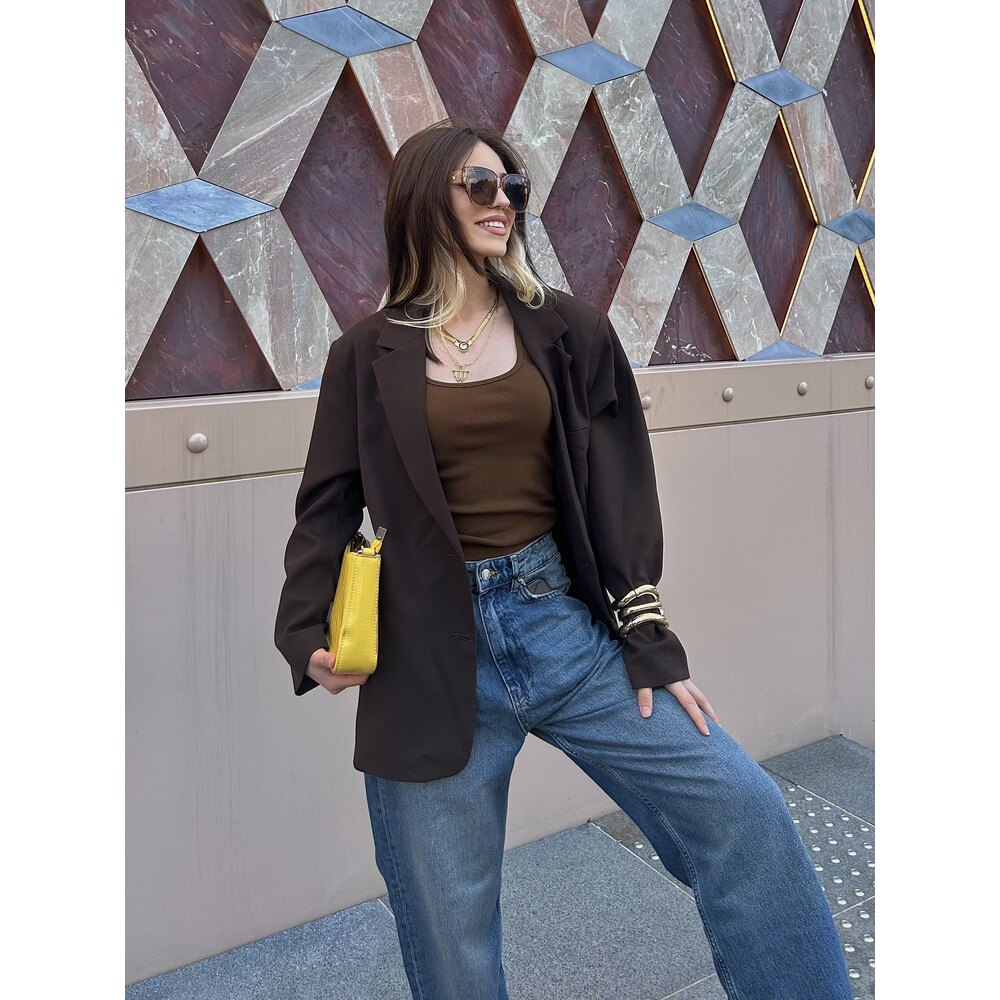 Oversize Blazer Ceket - Kahverengi