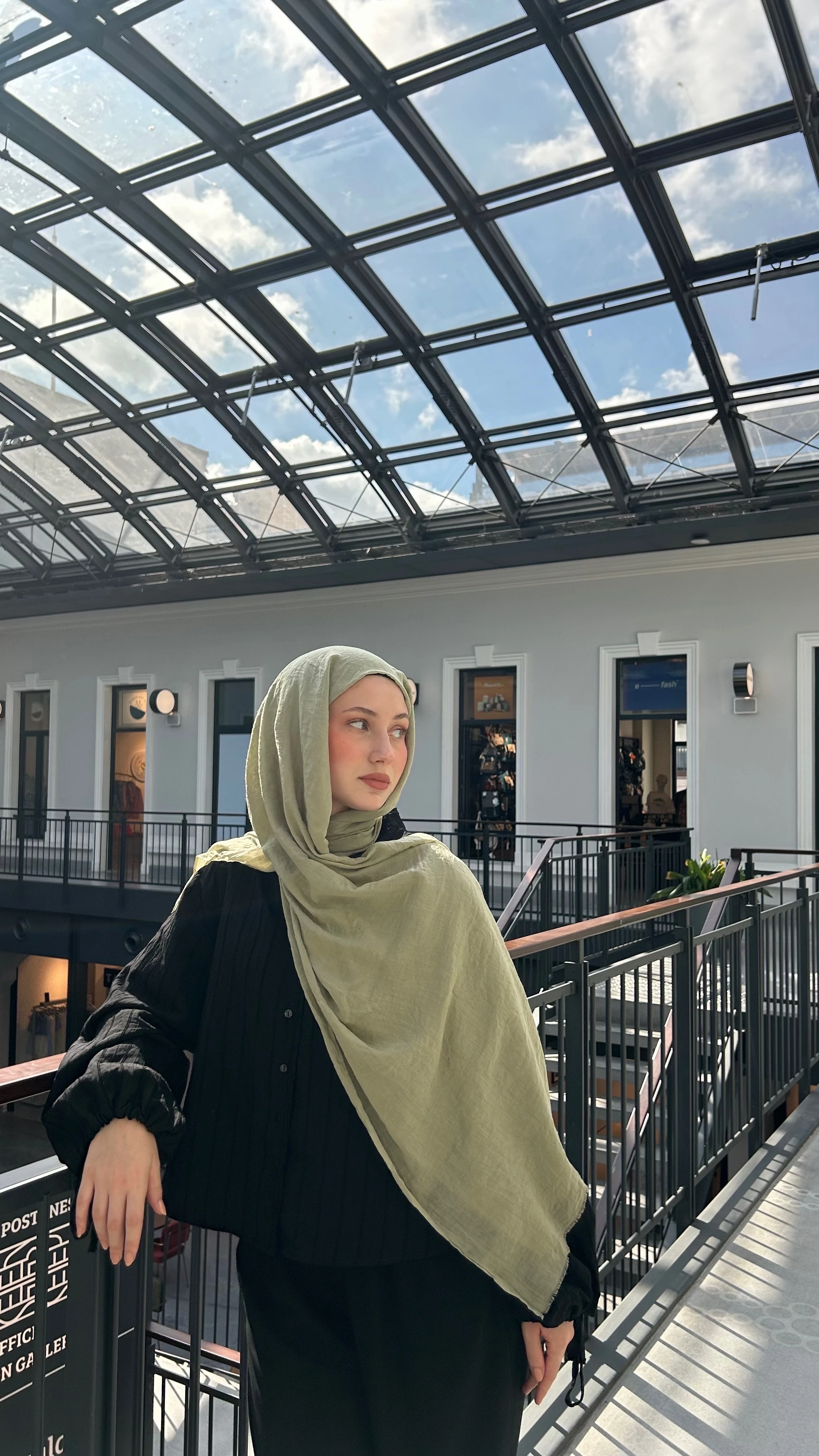 Dubai Pamuk Şal-Yeşil Çay