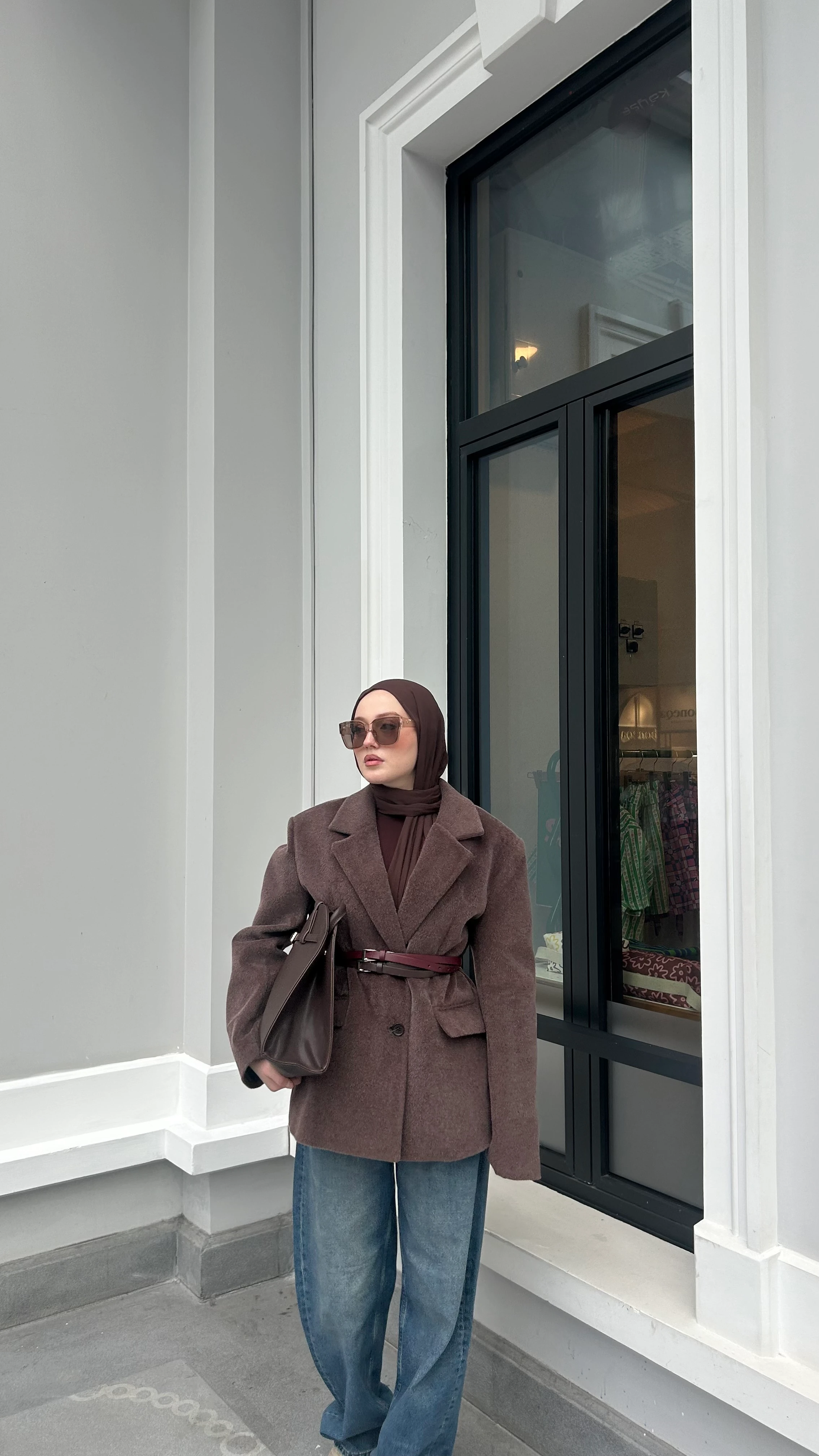 Kaela Bel Oturmalı Kahverengi Blazer