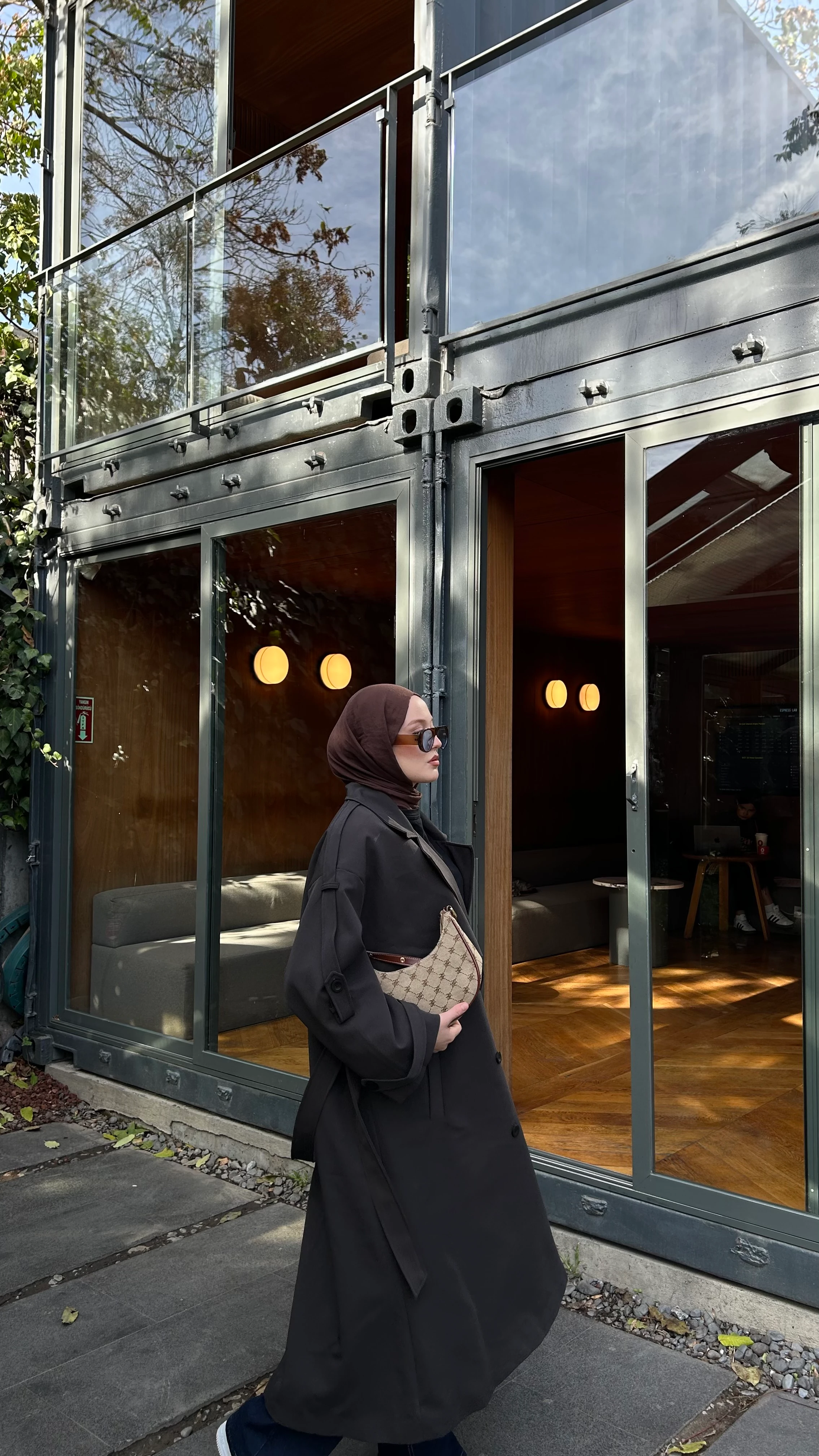 Oversize Uzun Kuşaklı Trençkot-Acı Kahve