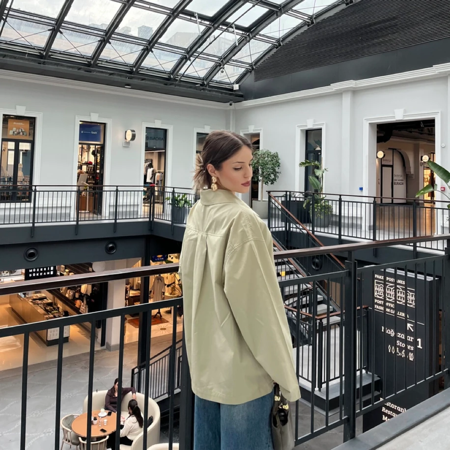 Oversize Yeşil Gömlek