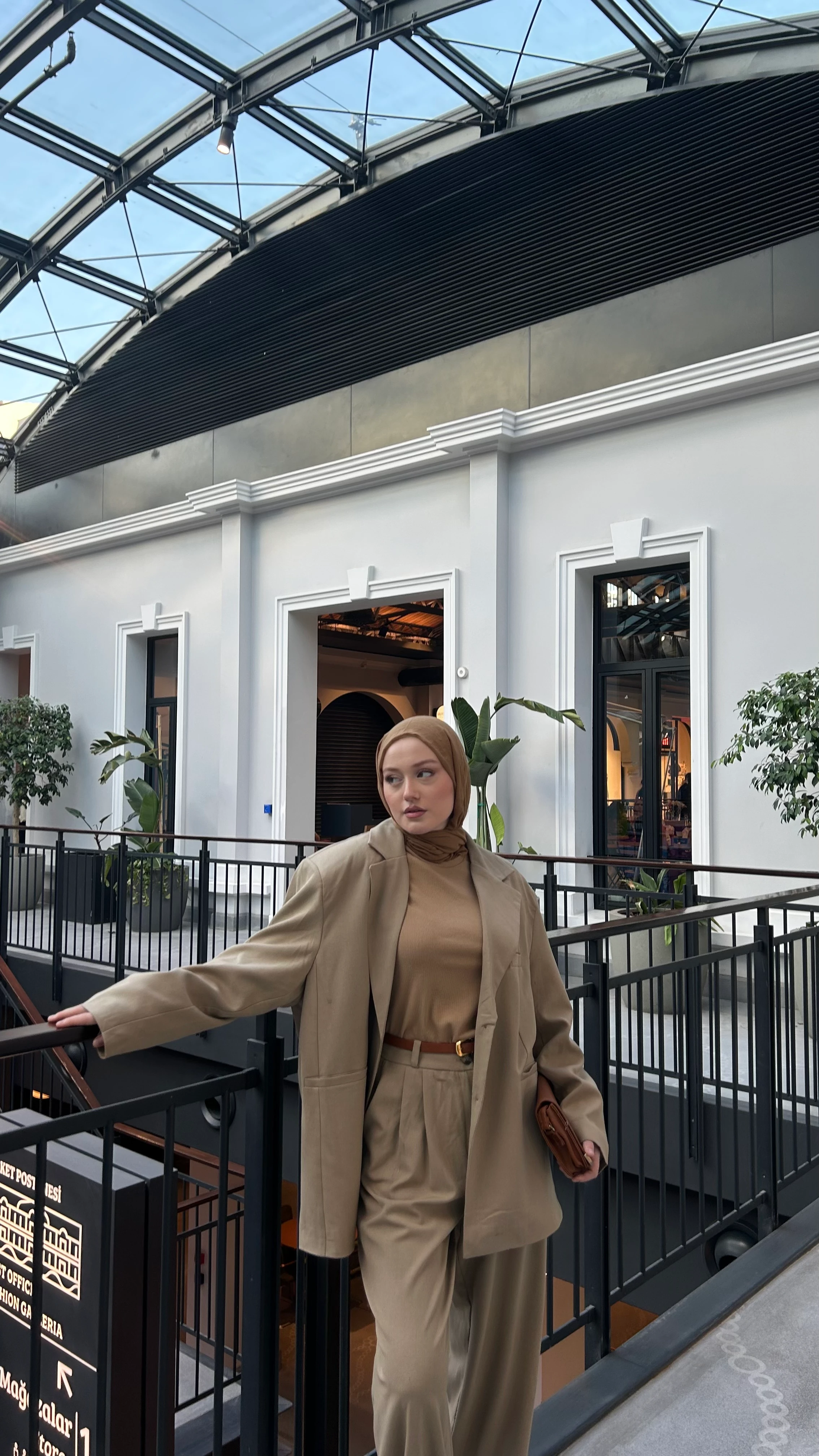 Camel Oversize Blazer Ceket