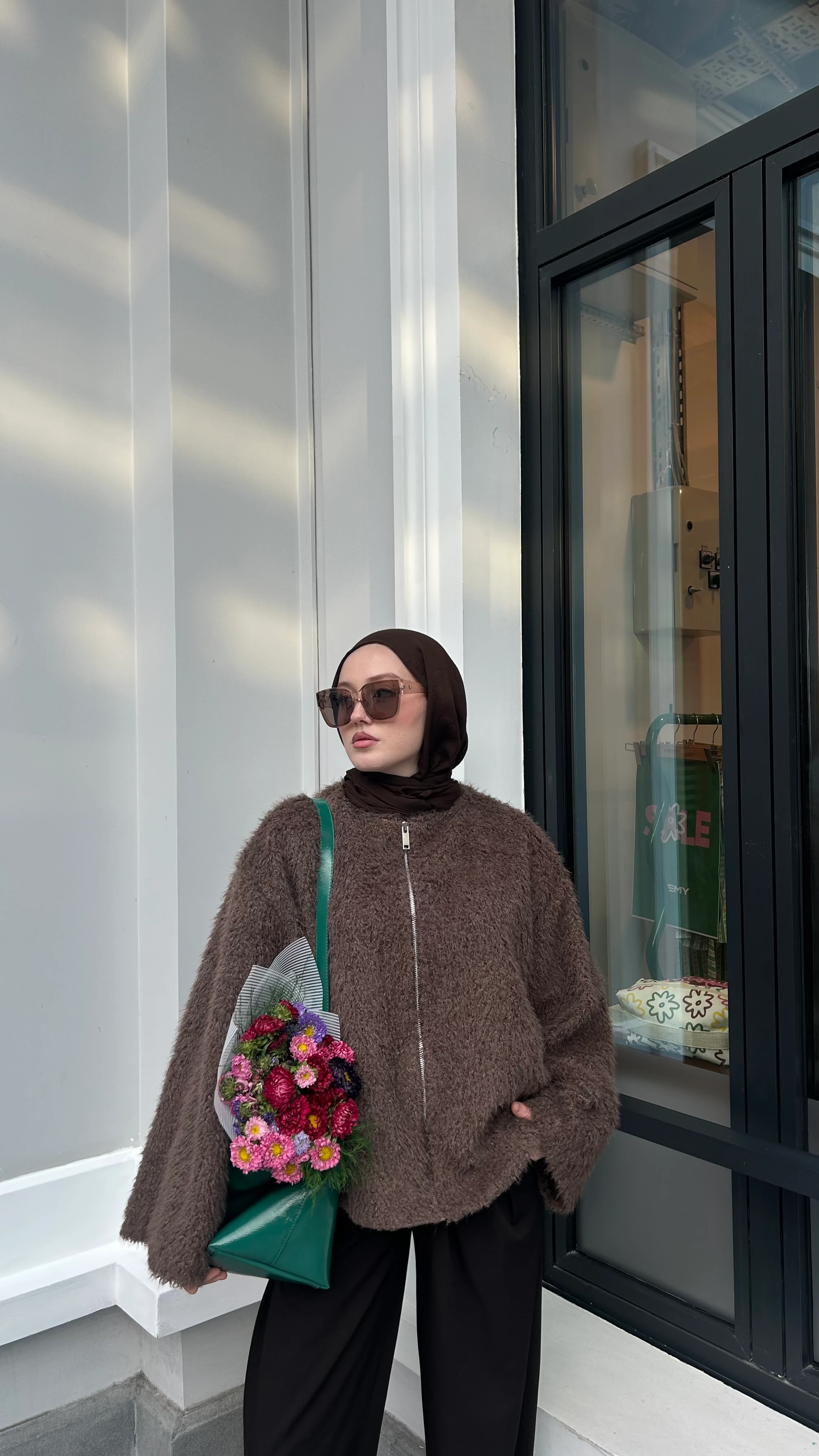 Gigi Peluş Ceket Kahve