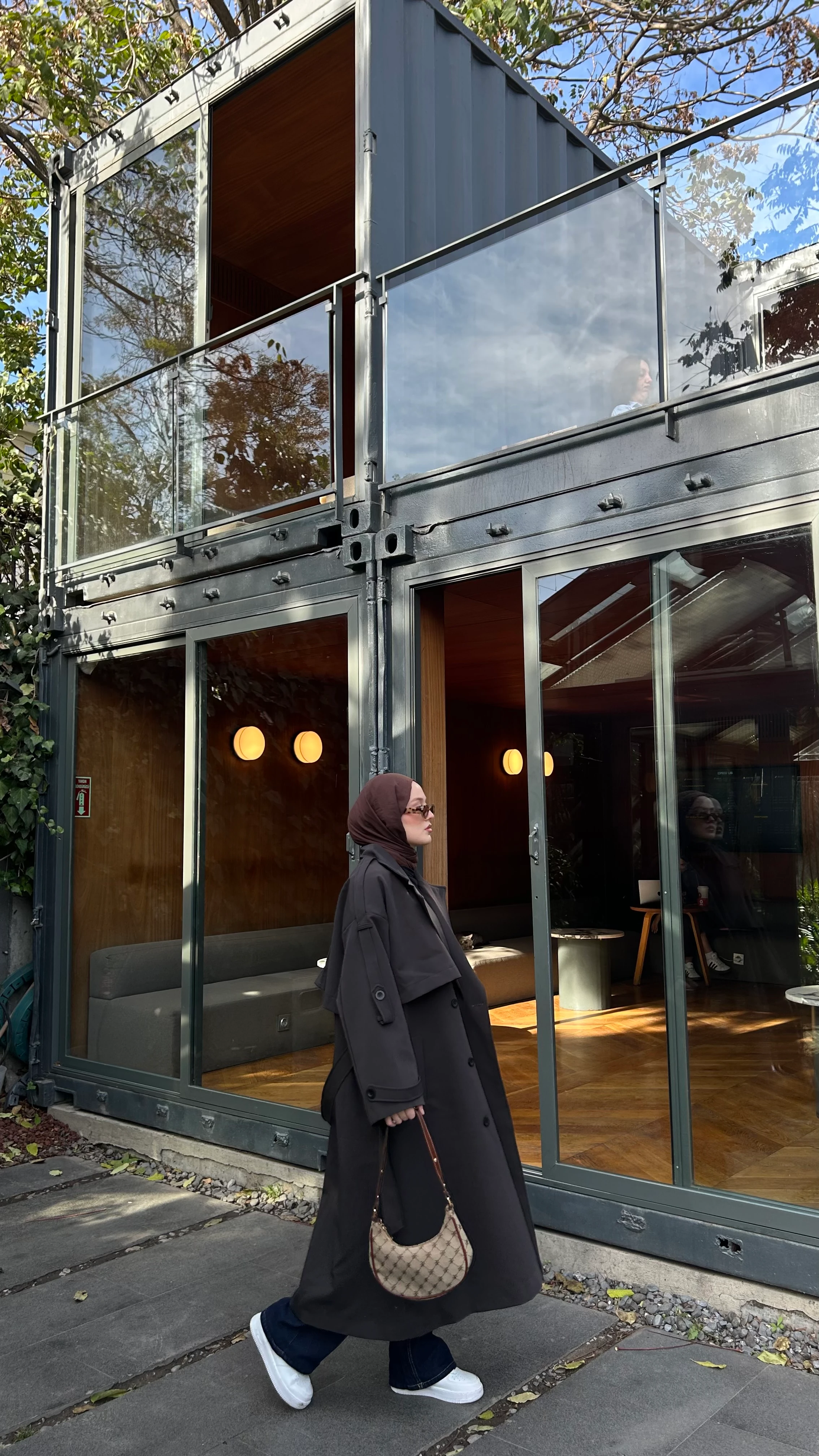 Oversize Uzun Kuşaklı Trençkot-Acı Kahve