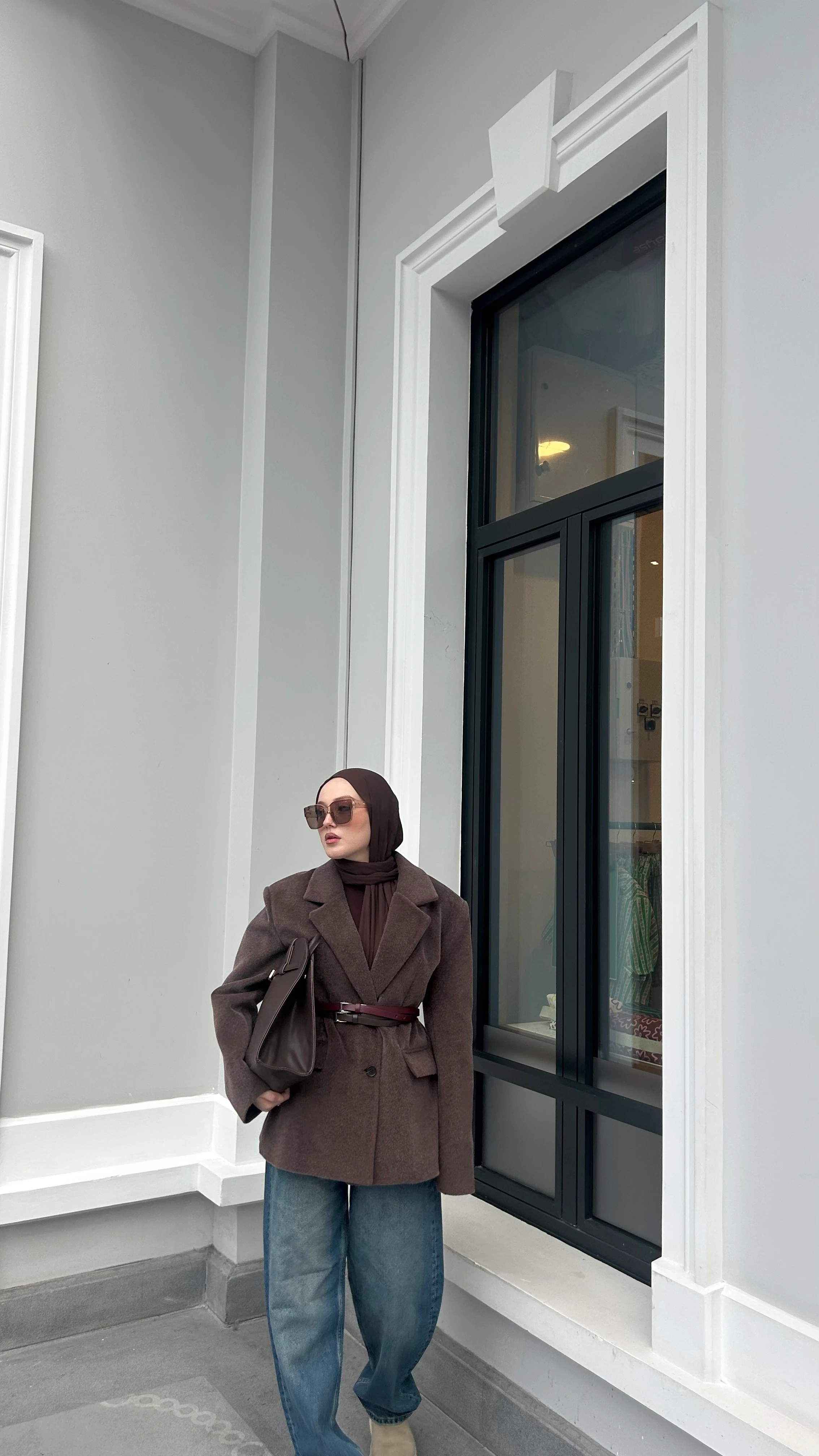 Kaela Bel Oturmalı Kahverengi Blazer