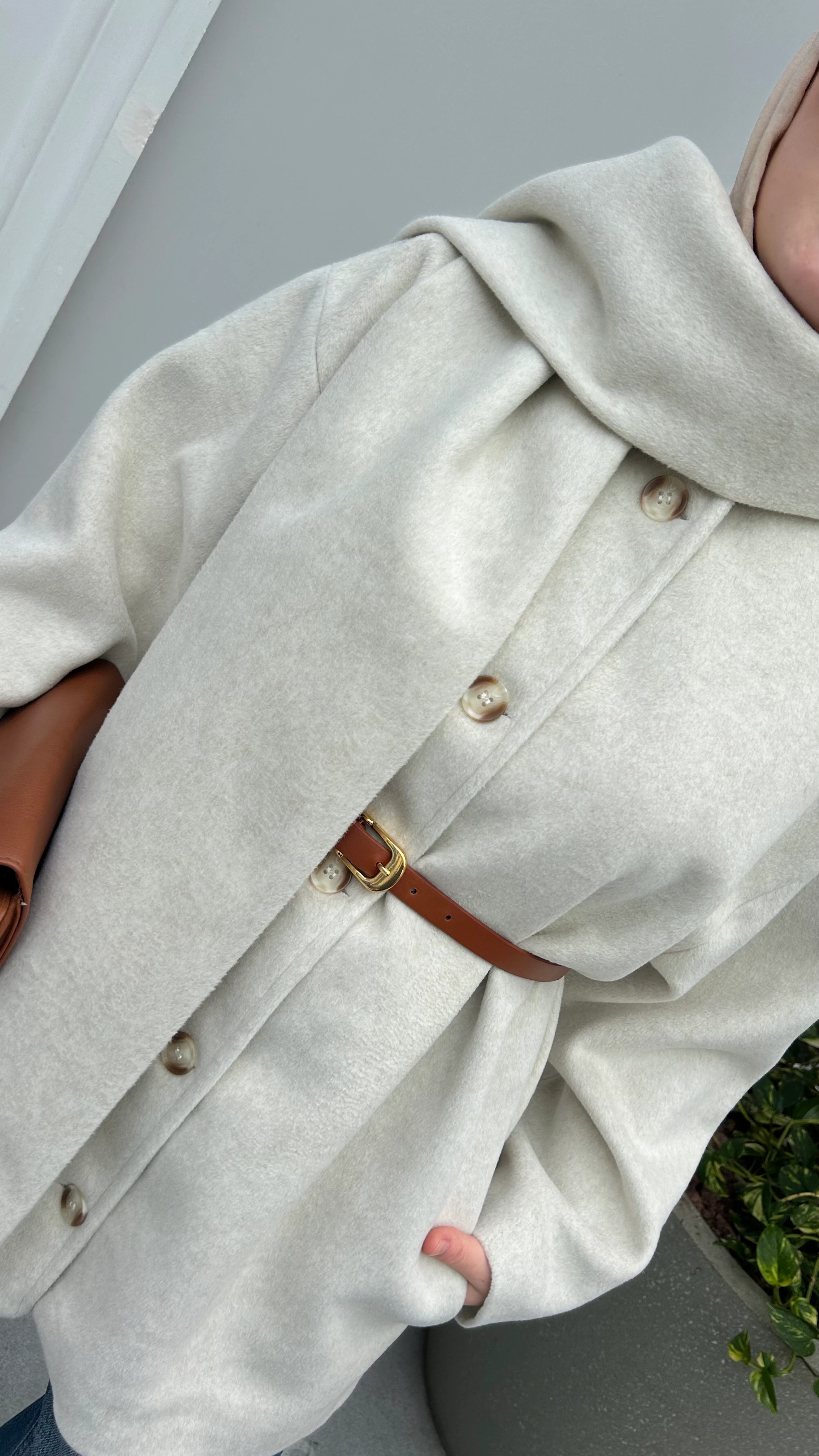 Atkılı Kaşe Kaban-Bej