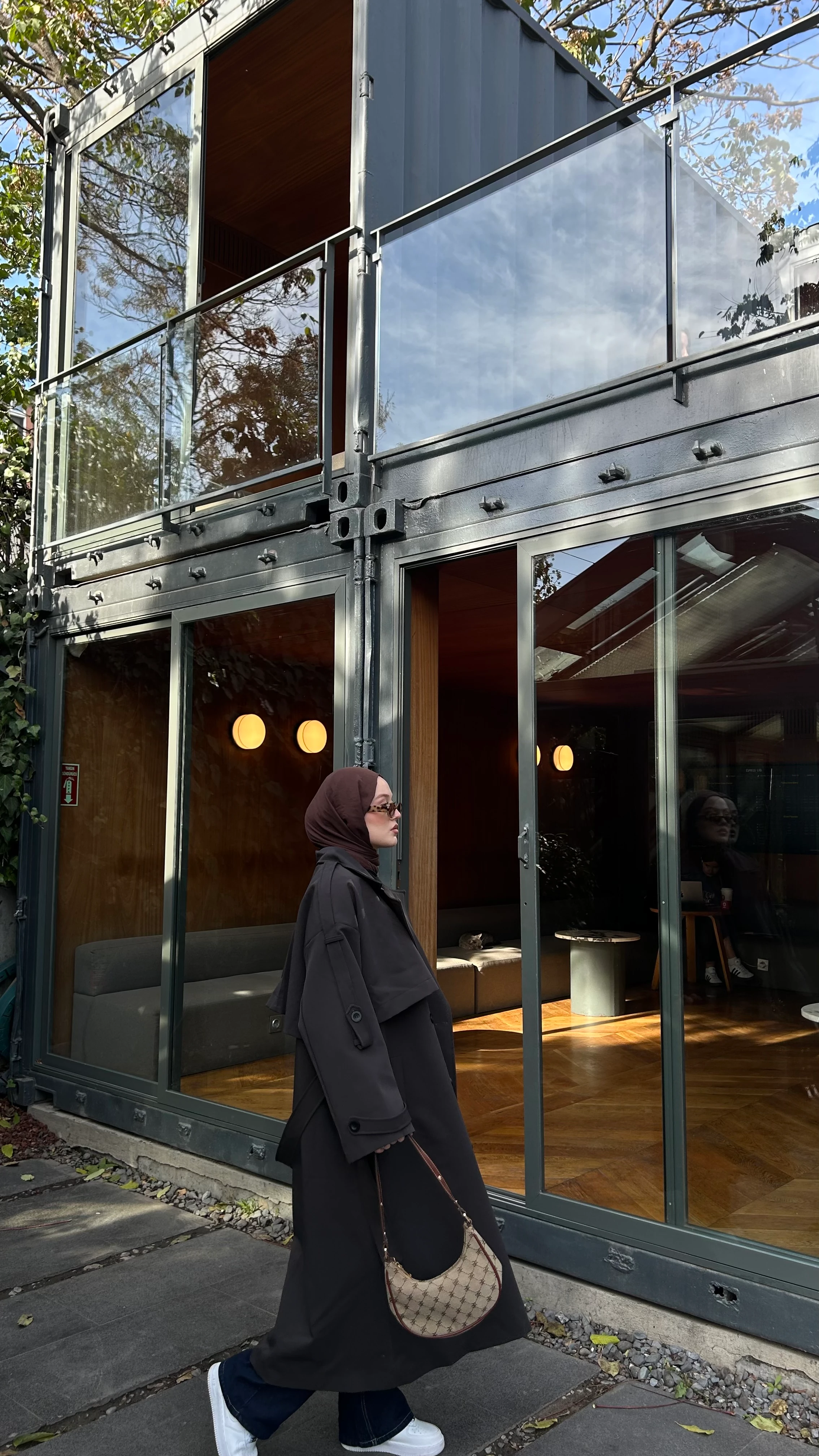 Oversize Uzun Kuşaklı Trençkot-Acı Kahve