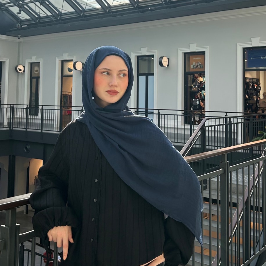 Dubai Pamuk Şal- Lacivert