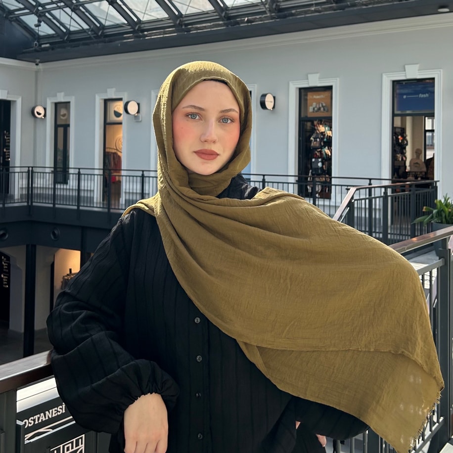Dubai Pamuk Şal- Koyu Bronz