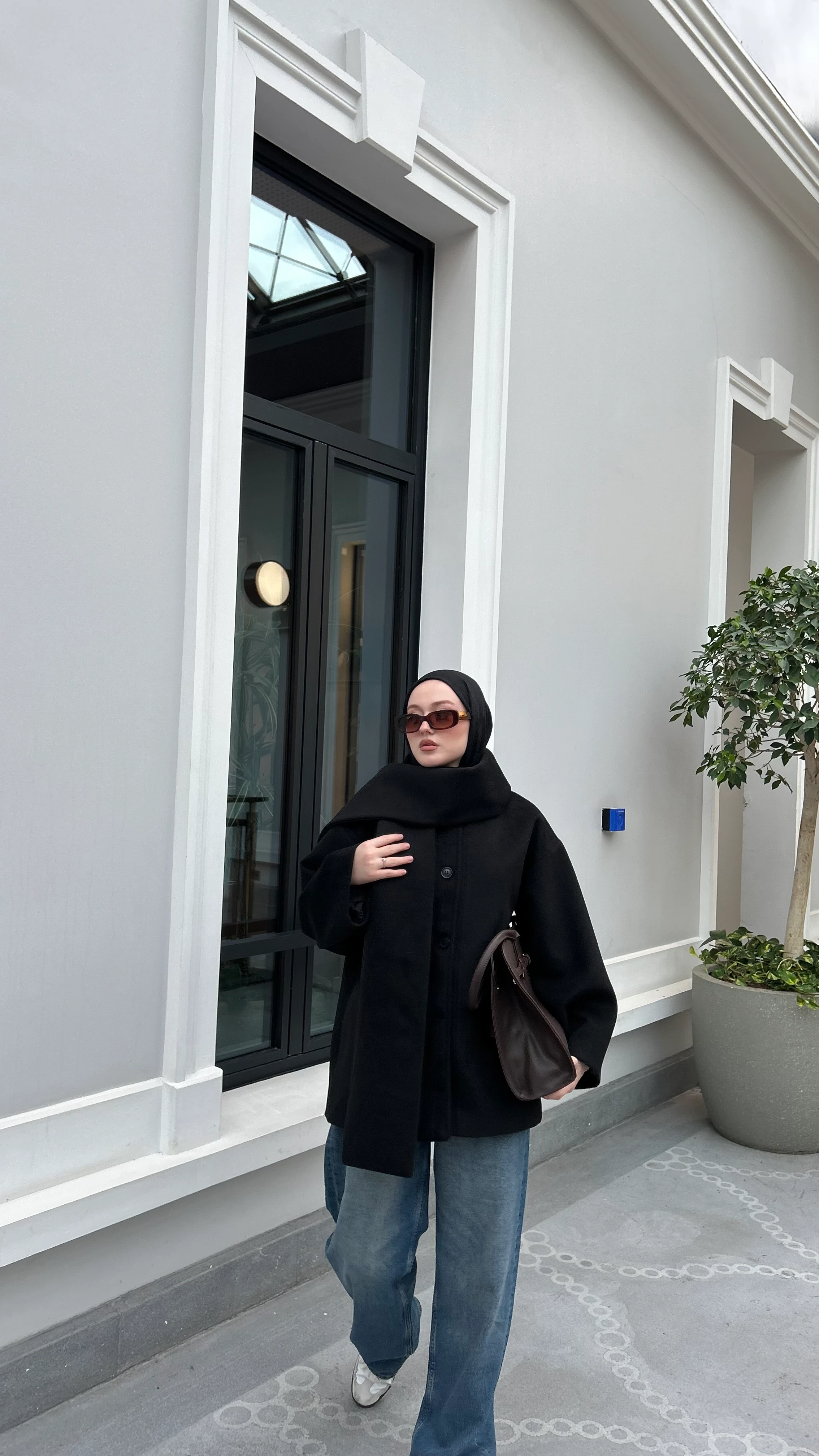 Atkılı Kaşe Kaban- Siyah