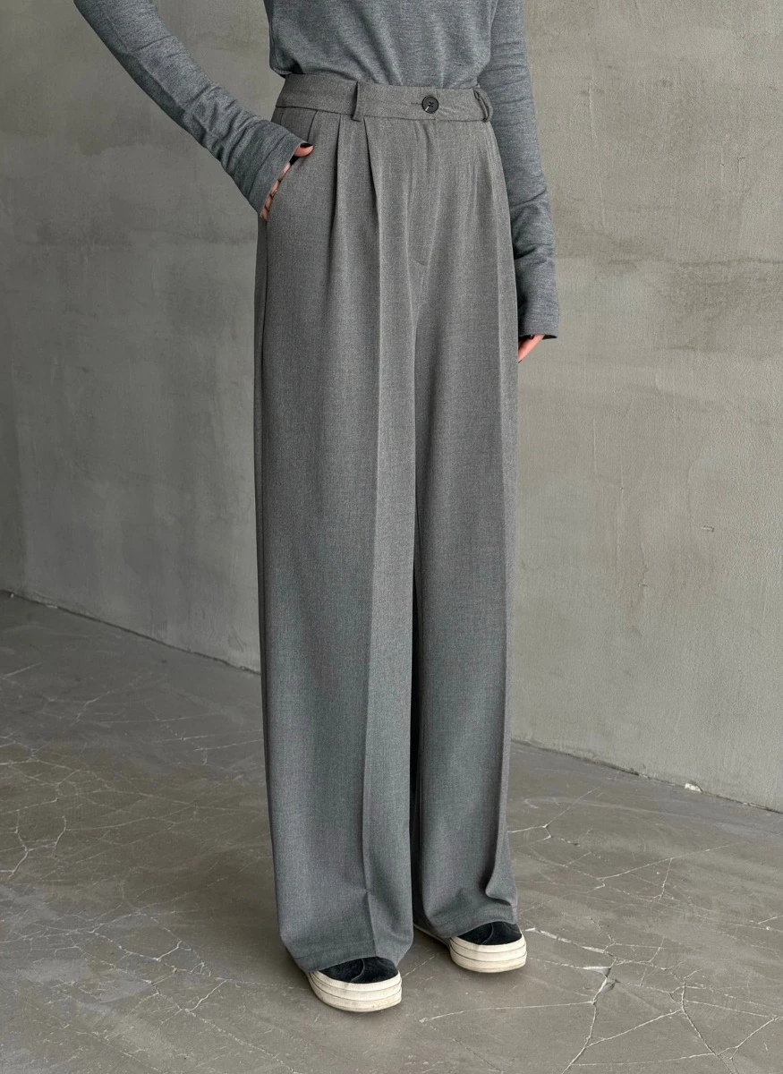 Gri Palazzo Pantolon
