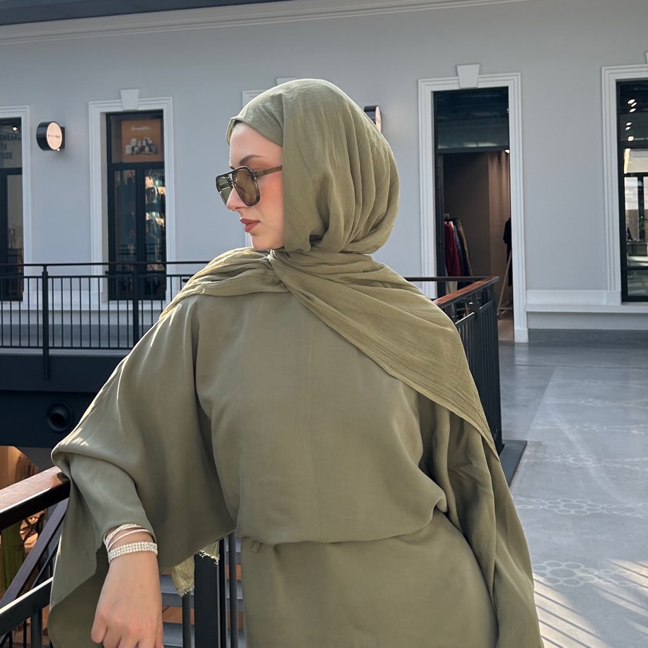 Dubai Pamuk Şal- Haki