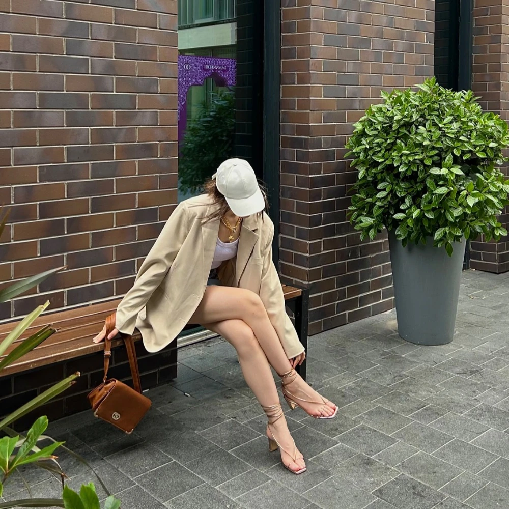 Oversize Blazer Ceket - Bej