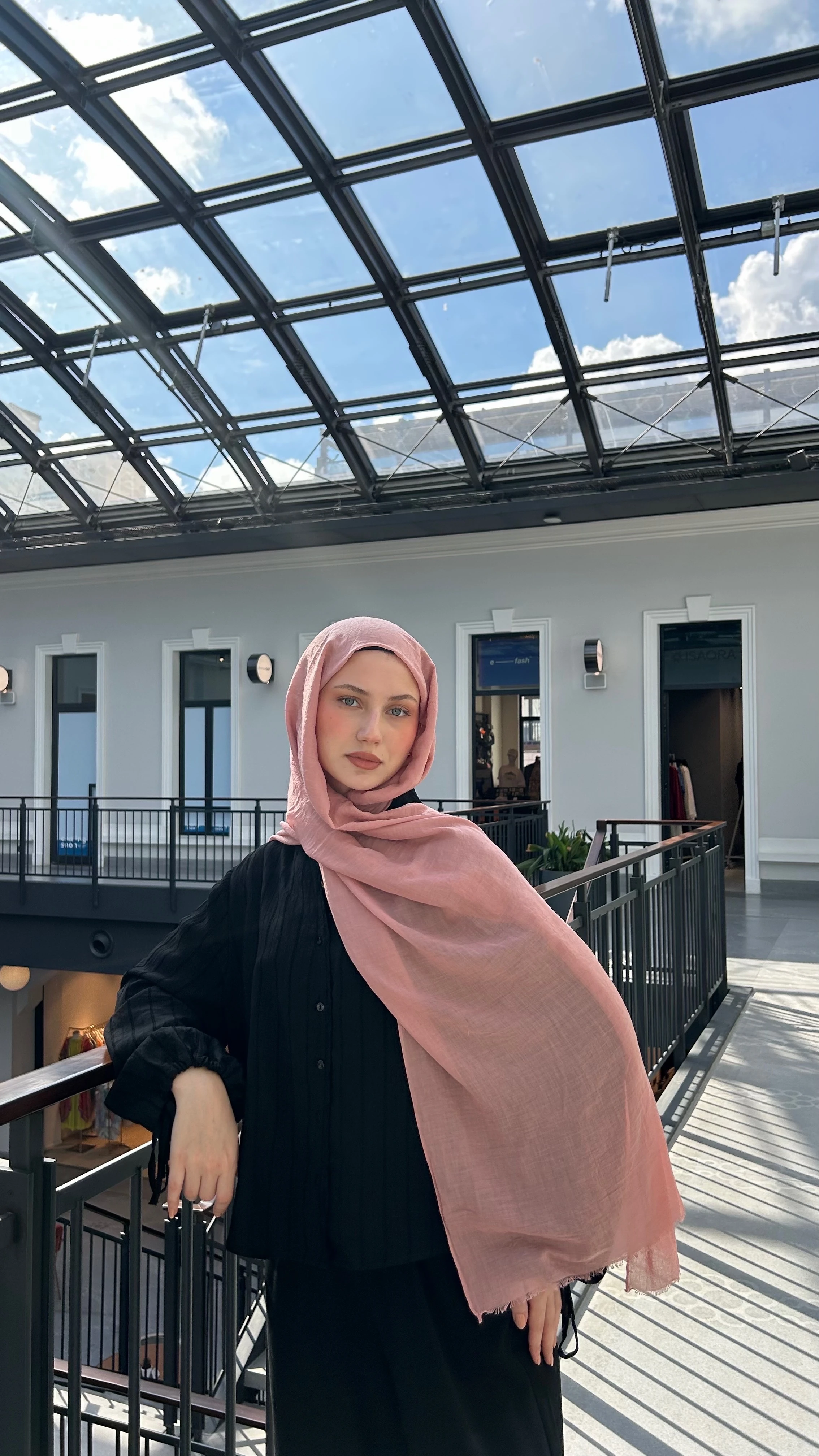 Dubai Pamuk Şal-Pudra Pembe