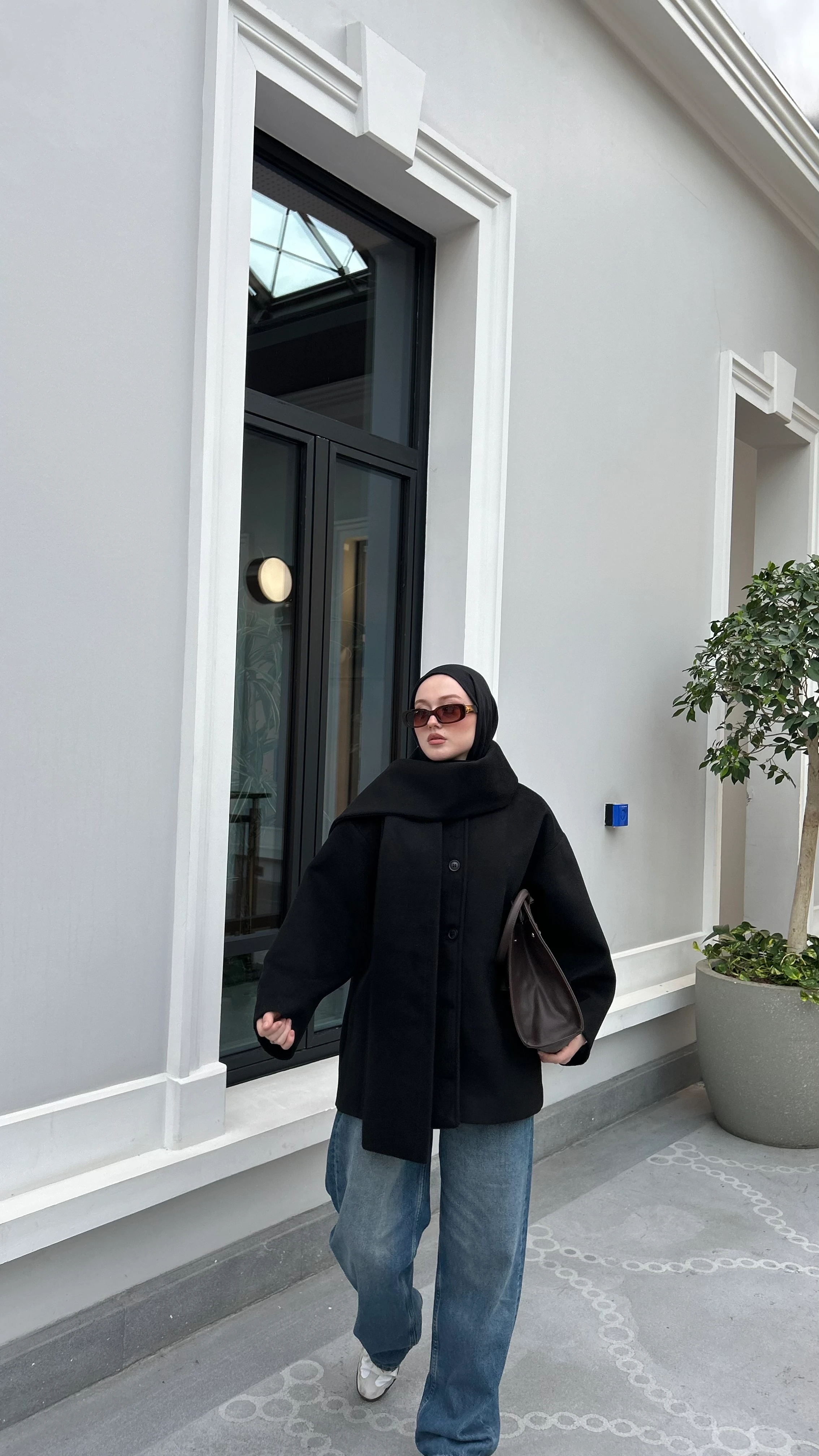 Atkılı Kaşe Kaban- Siyah