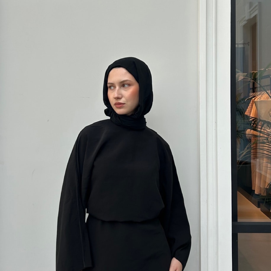 Dubai Pamuk Şal- Siyah