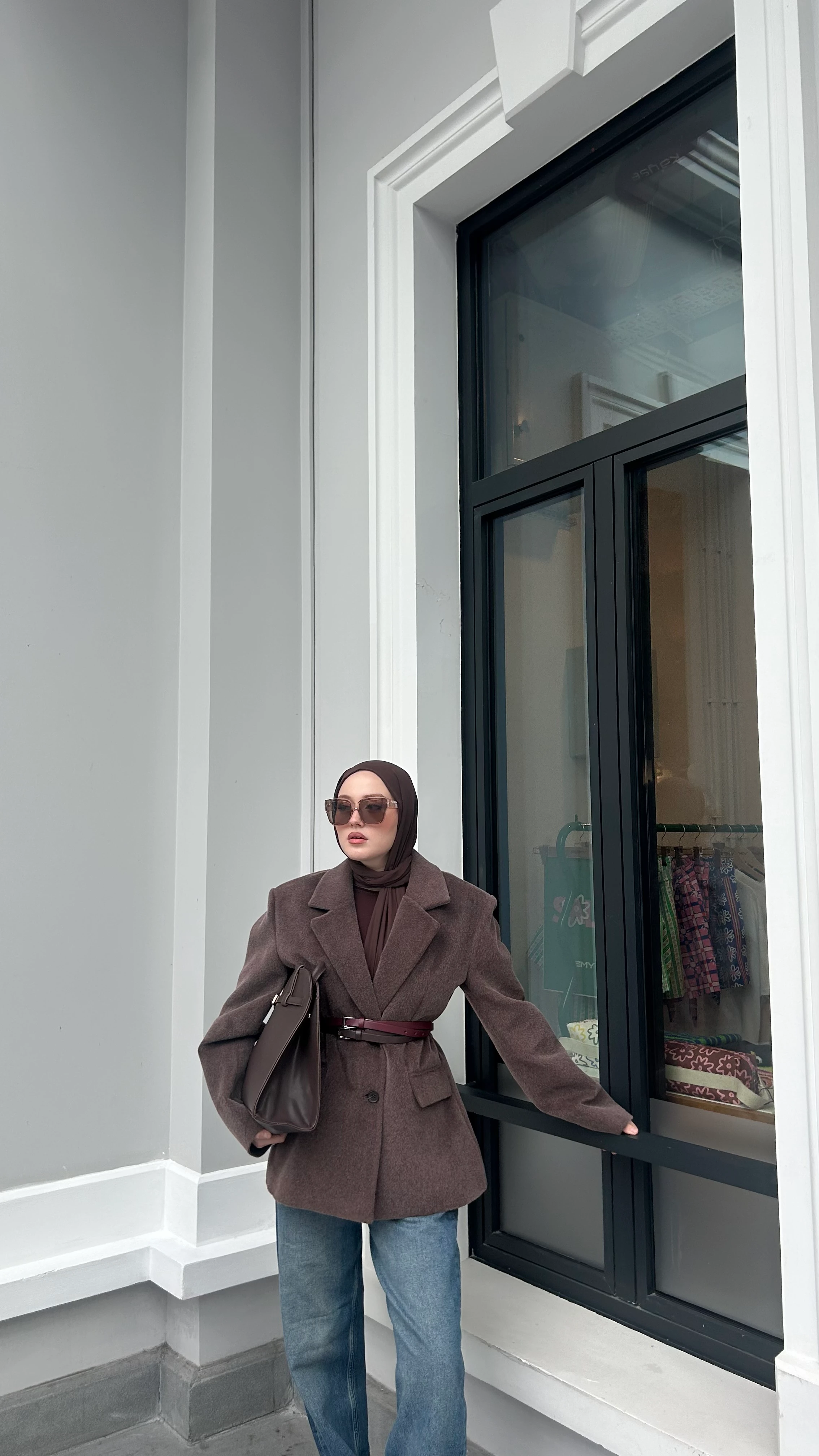 Kaela Bel Oturmalı Kahverengi Blazer